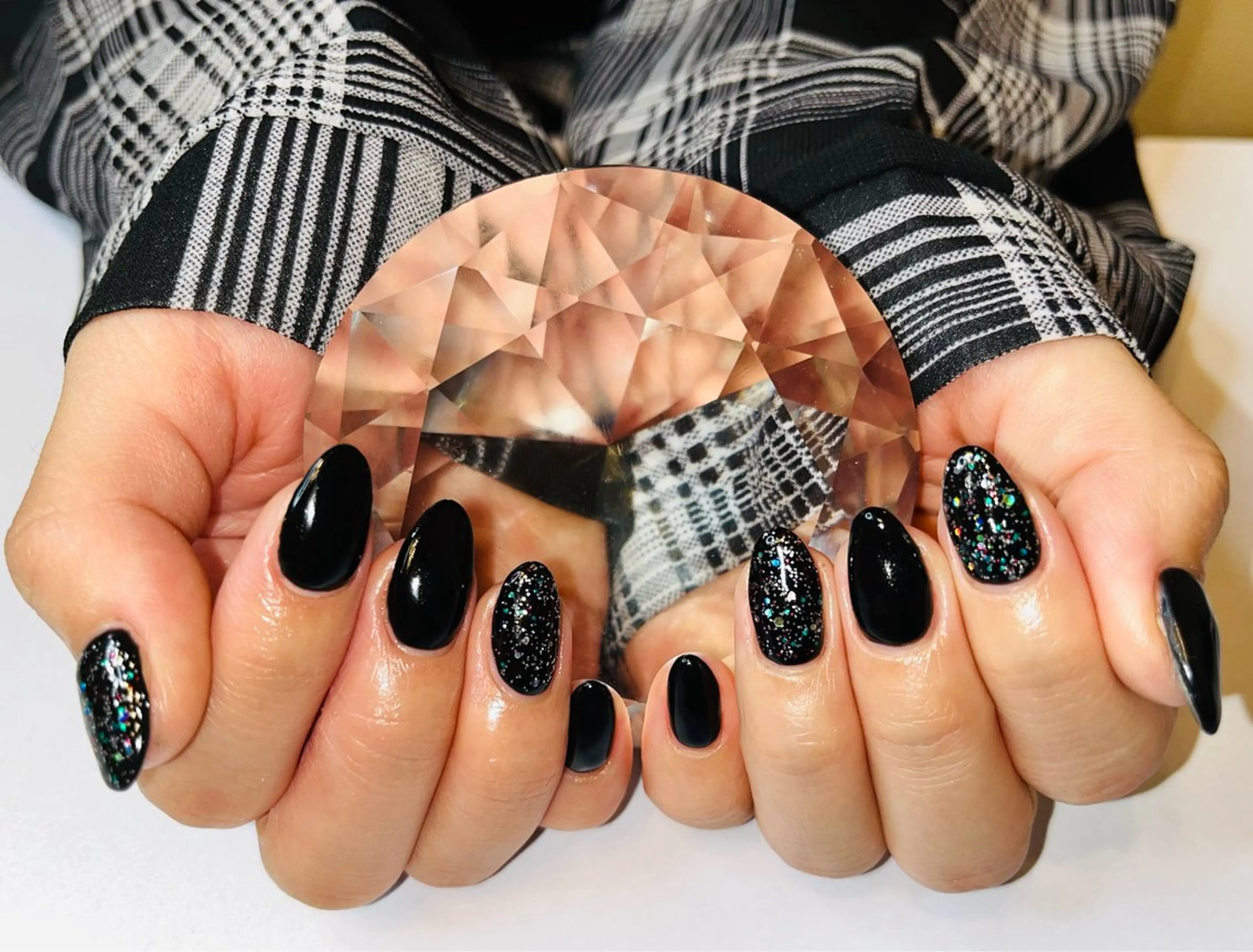 ネイル オーロラネイル ラメ(グリッター) オフィスネイル ワンカラーネイル シンプルネイル プライベートサロン N's Nailのネイルデザイン