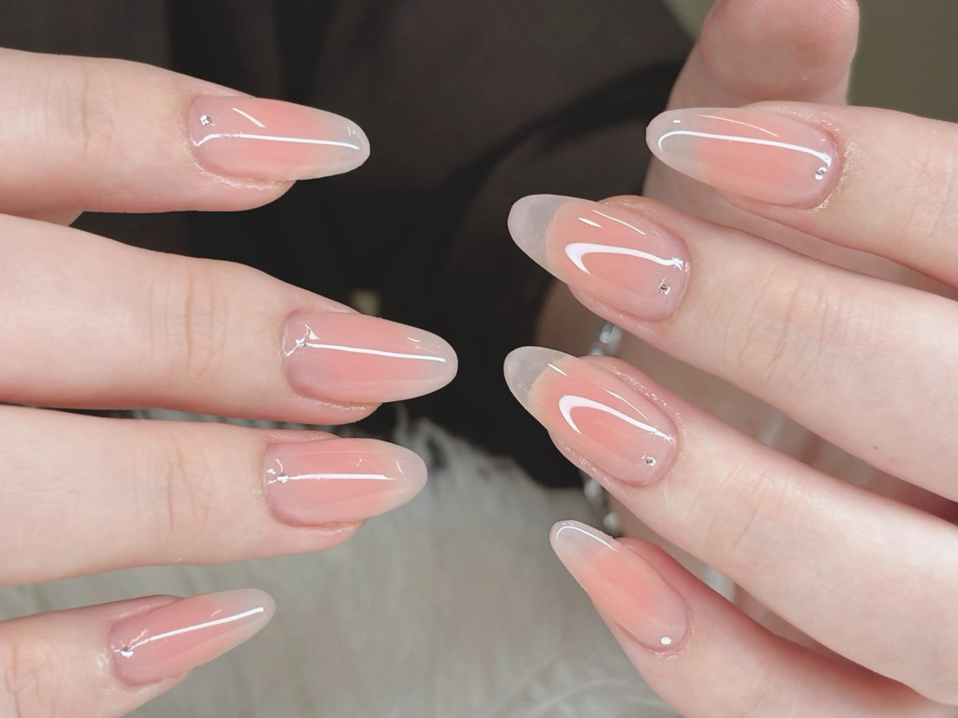 ネイル オーロラネイル ブルー チークネイル フットネイル フレンチネイル NAILS168 大家店のネイルデザイン