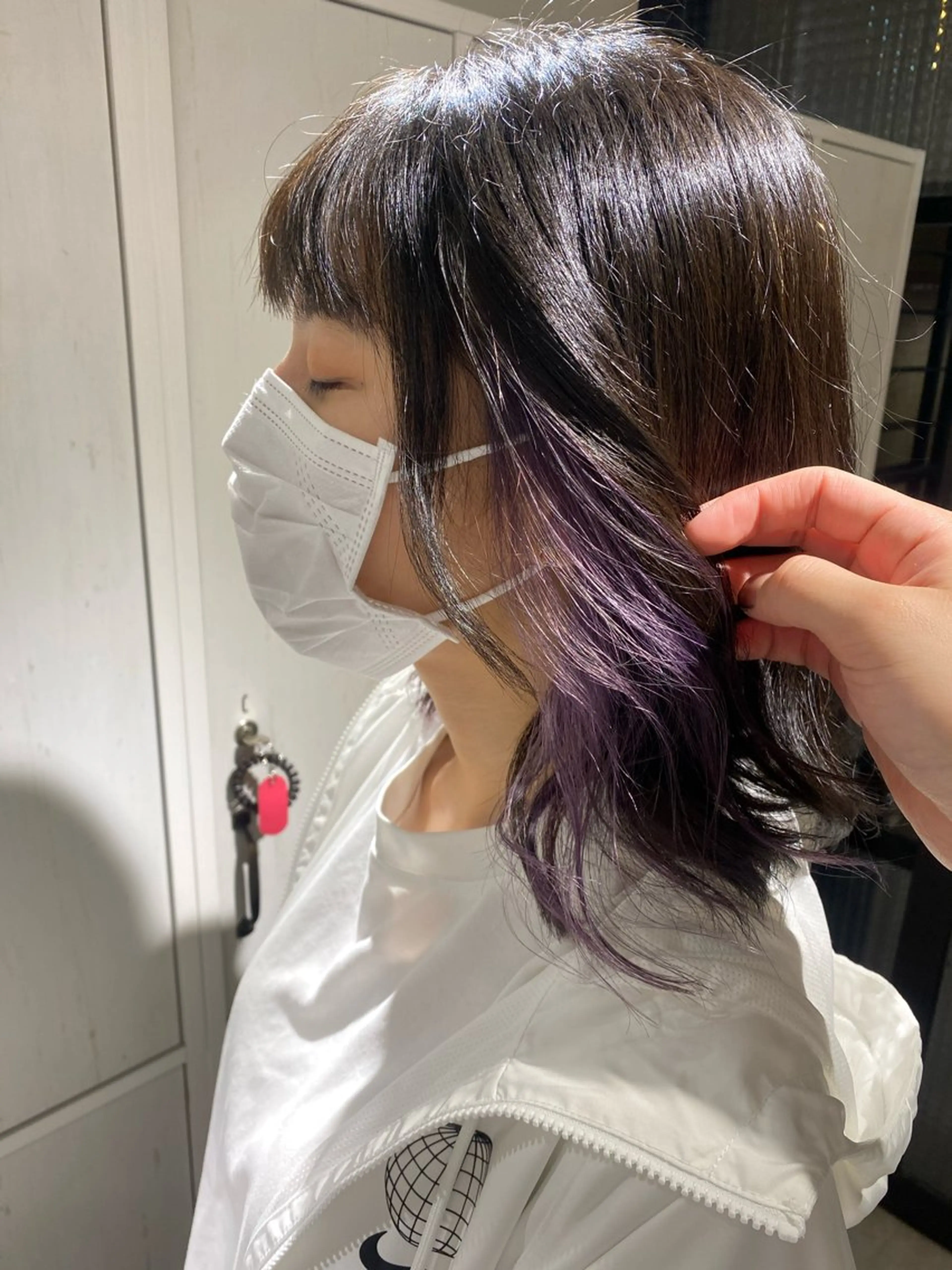 ミディアム カラー ブリーチ インナーカラー ヘアカラー 縮毛矯正とレイヤー /杉村凜汰郎のヘアスタイル