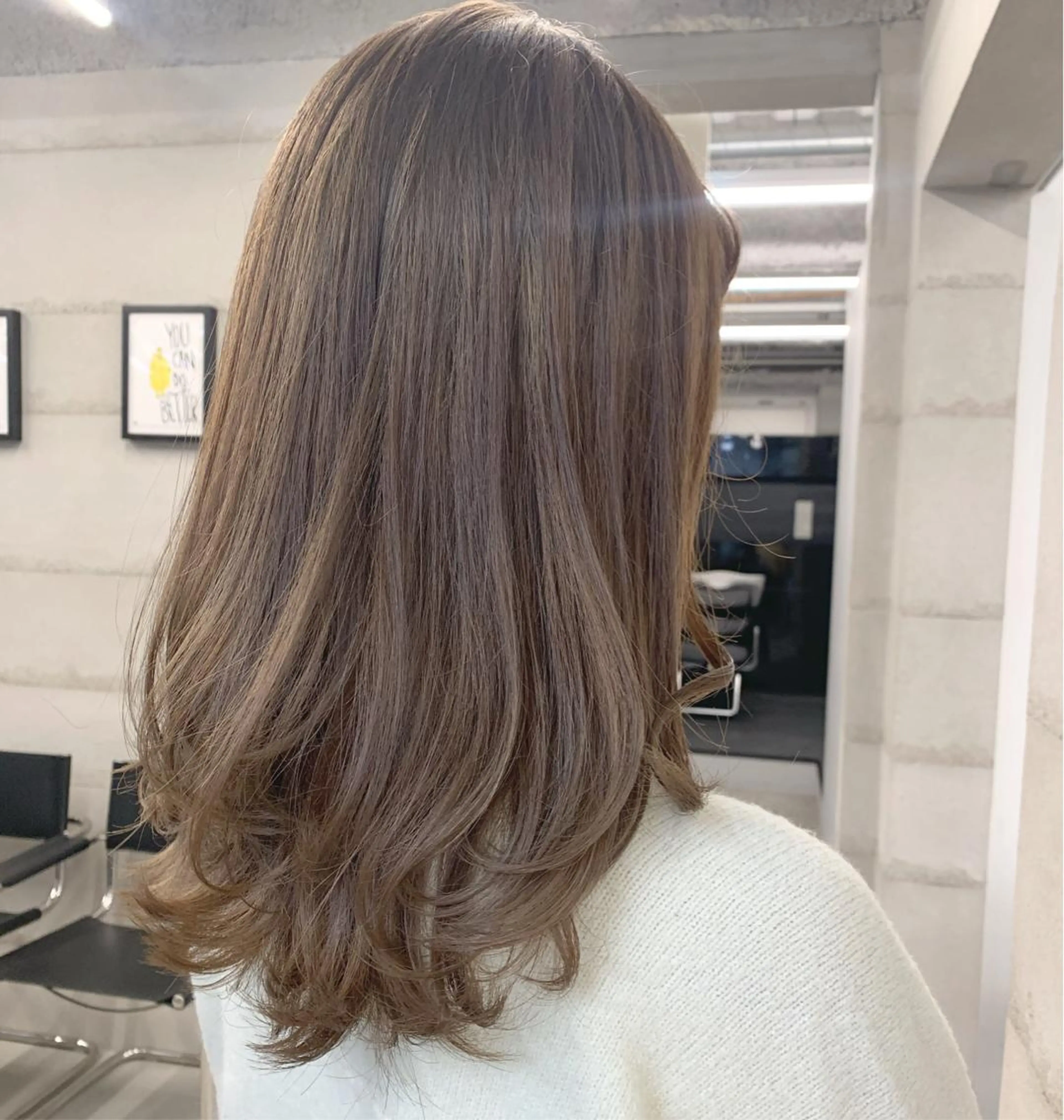 ミディアム カラー 透明感/オリーブ/ グレージュ/YUKAのヘアスタイル