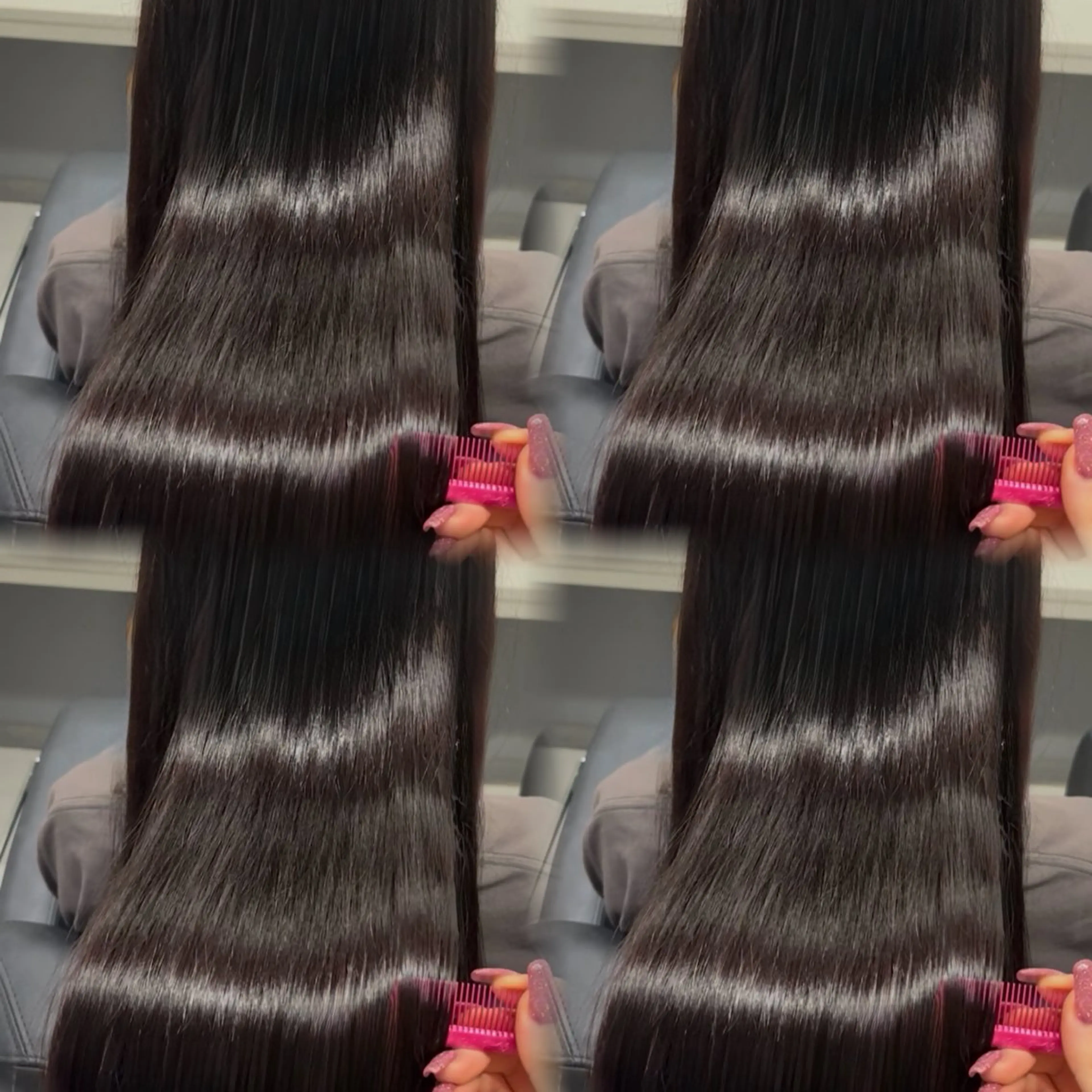 セミロング カラー ヘアカラー トリートメント 🦋REISA🦋 エクステ×ハイトーンのヘアスタイル