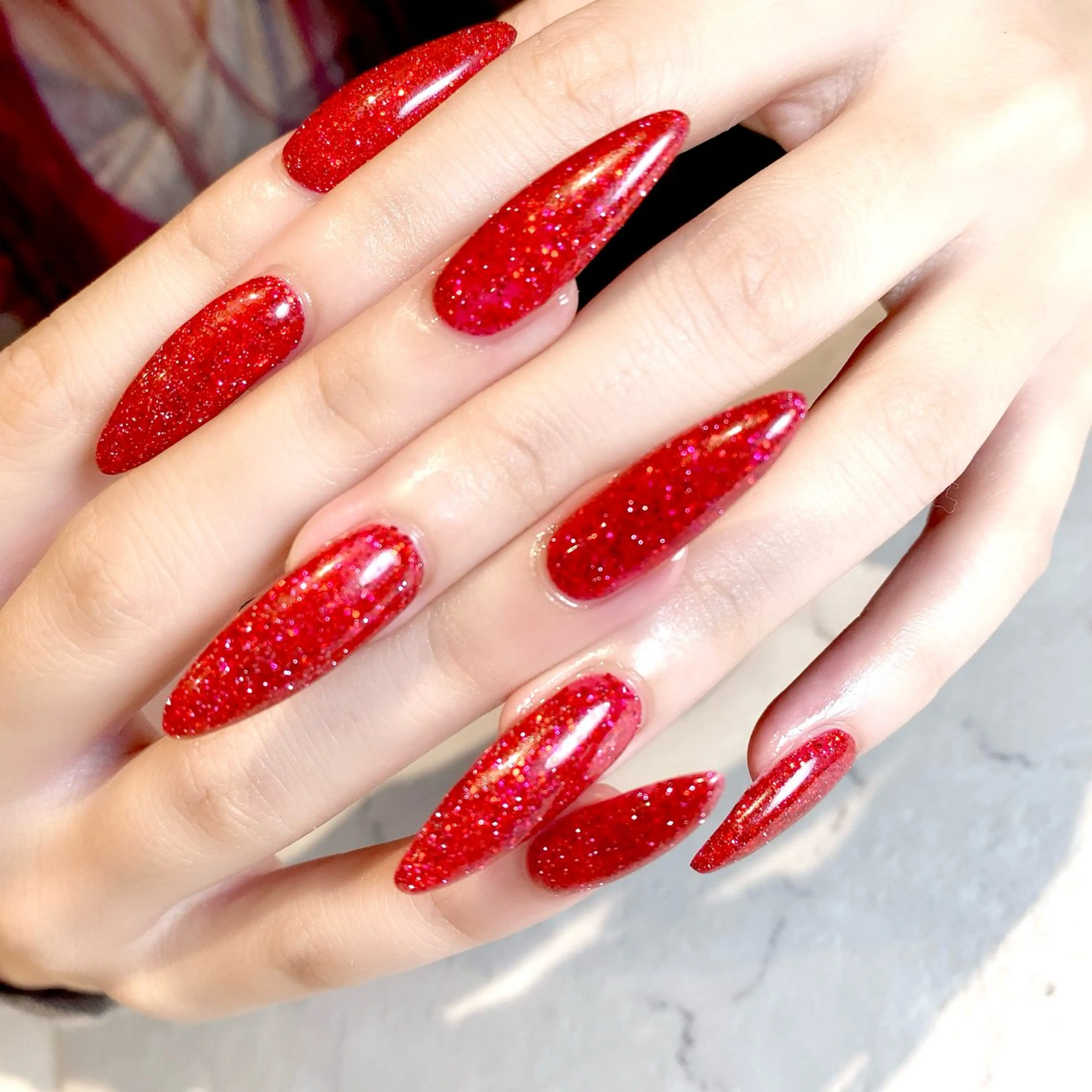 ネイル 長さ出し フラッシュネイル ロングネイル プライベートサロン Rのネイルデザイン