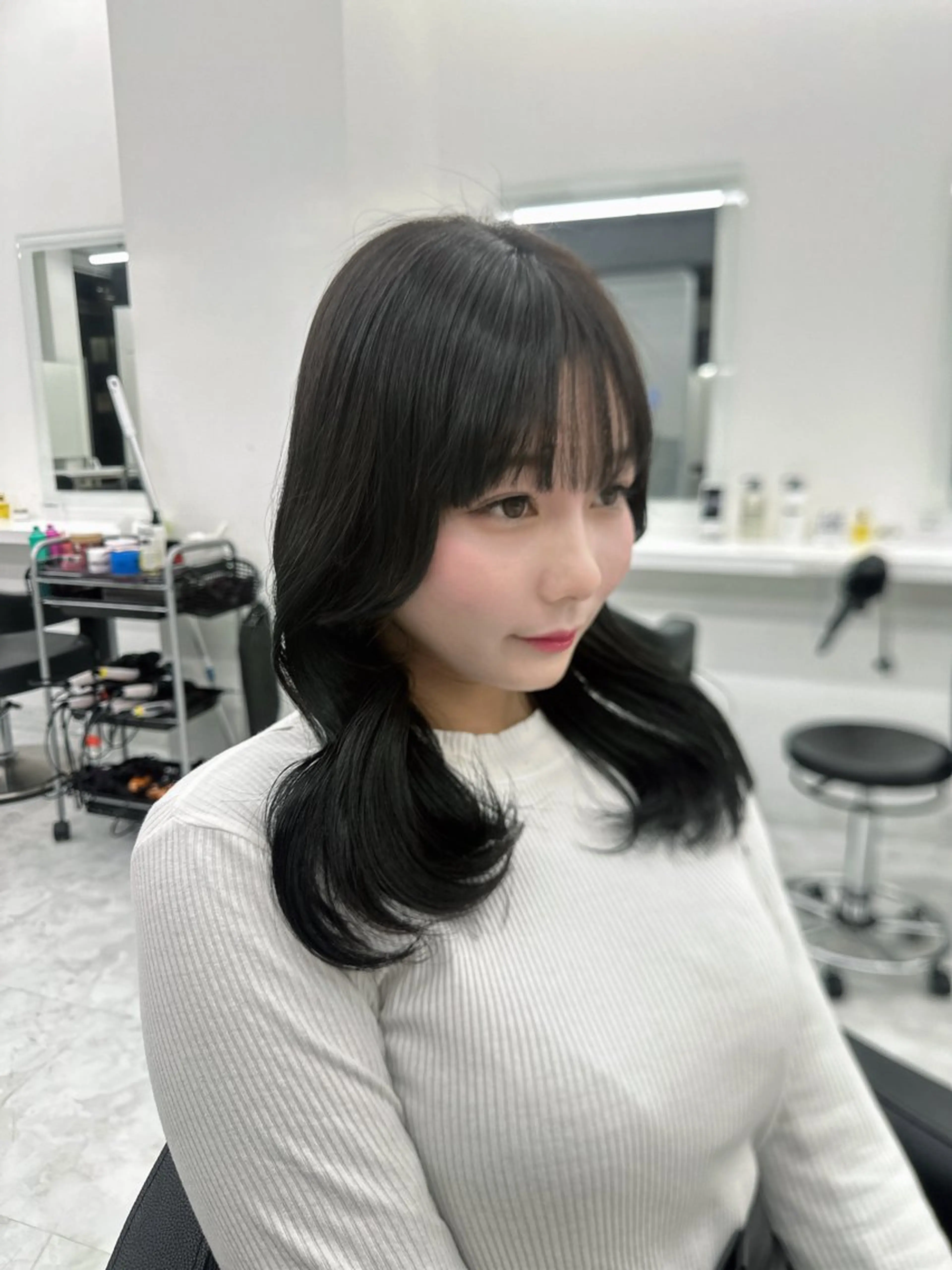 ロング カラー パーマ ヘアアレンジ メンズ キッズ ♥️韓国ヘア レイヤー♥️ゆりのヘアスタイル