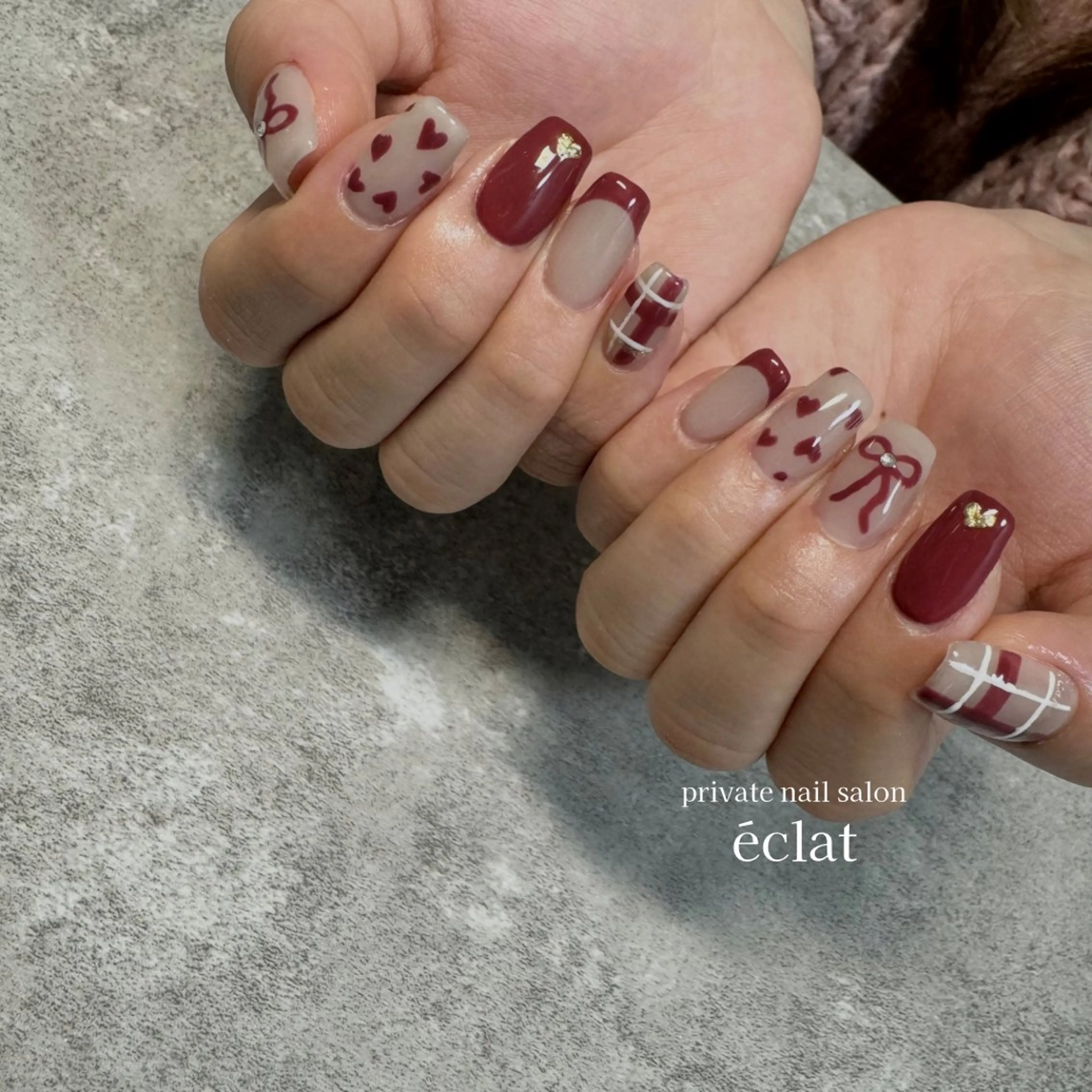 ネイル バレンタイン nailsalon éclatのネイルデザイン