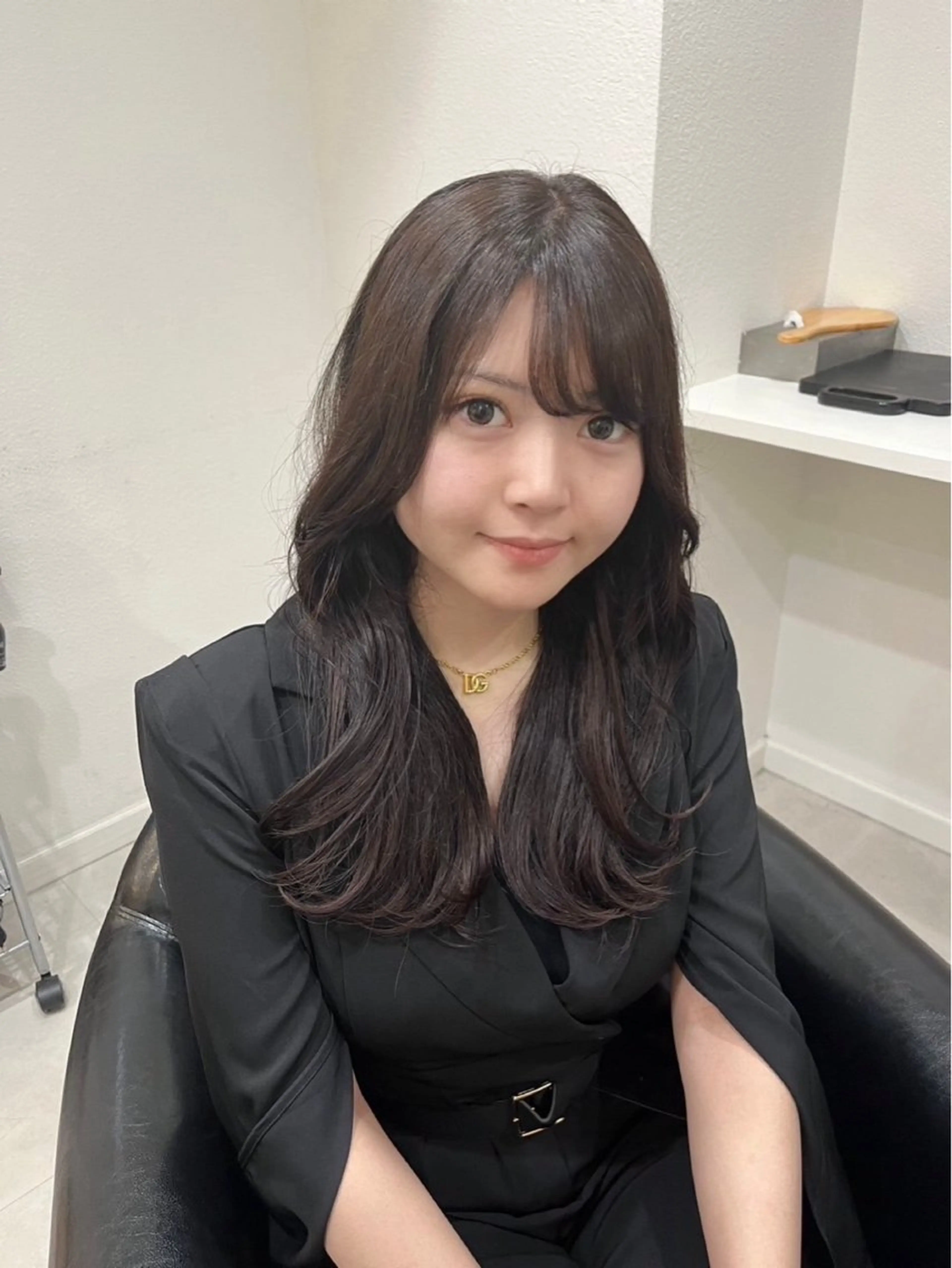 ロング カラー ヘアカラー トリートメント ユナ🎀レイヤー /韓国/ハイトーンのヘアスタイル