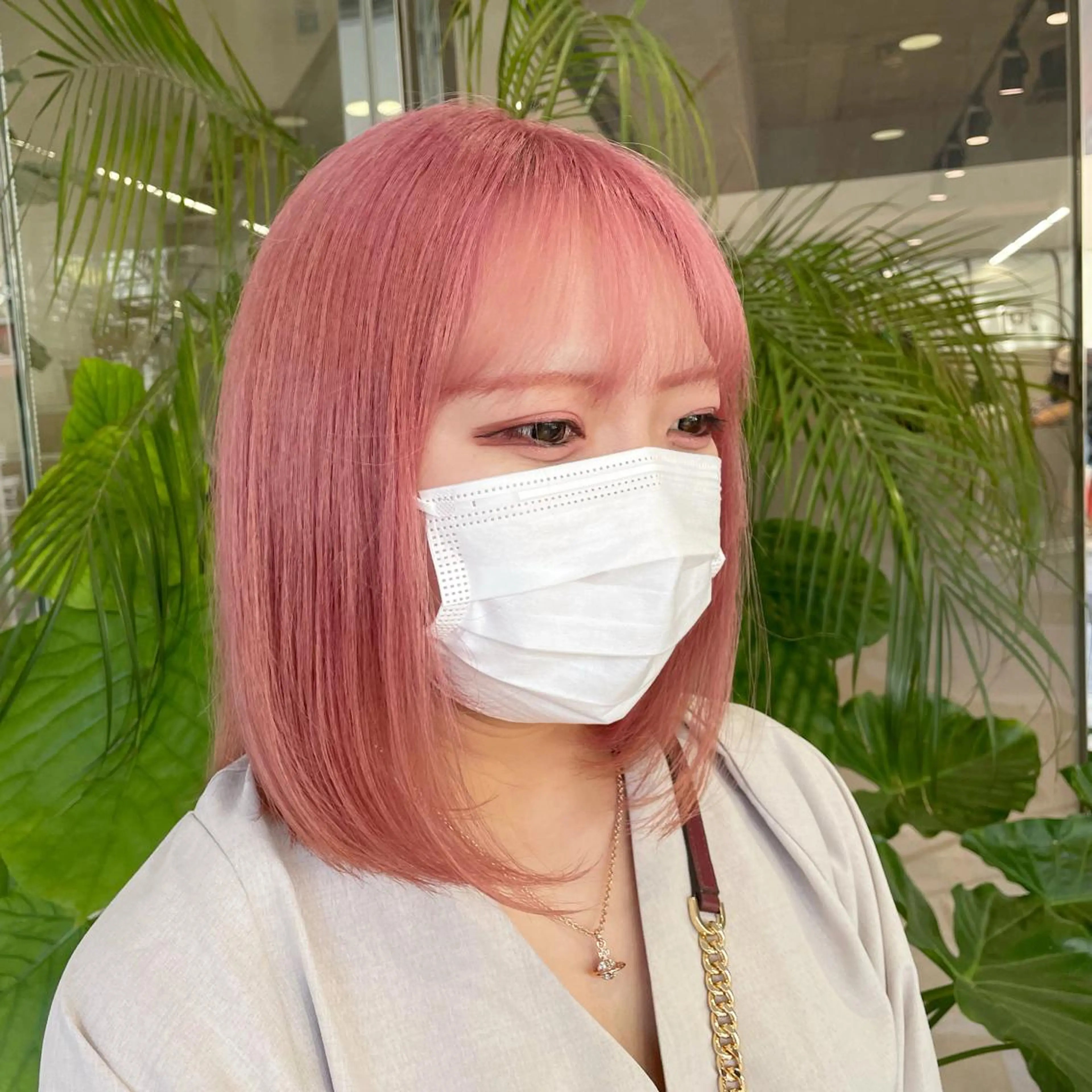 カラー ピンクカラー ホワイトピンク ヘアカラー ピンクカラー🎀/ ミルクティー🍼花音のヘアスタイル