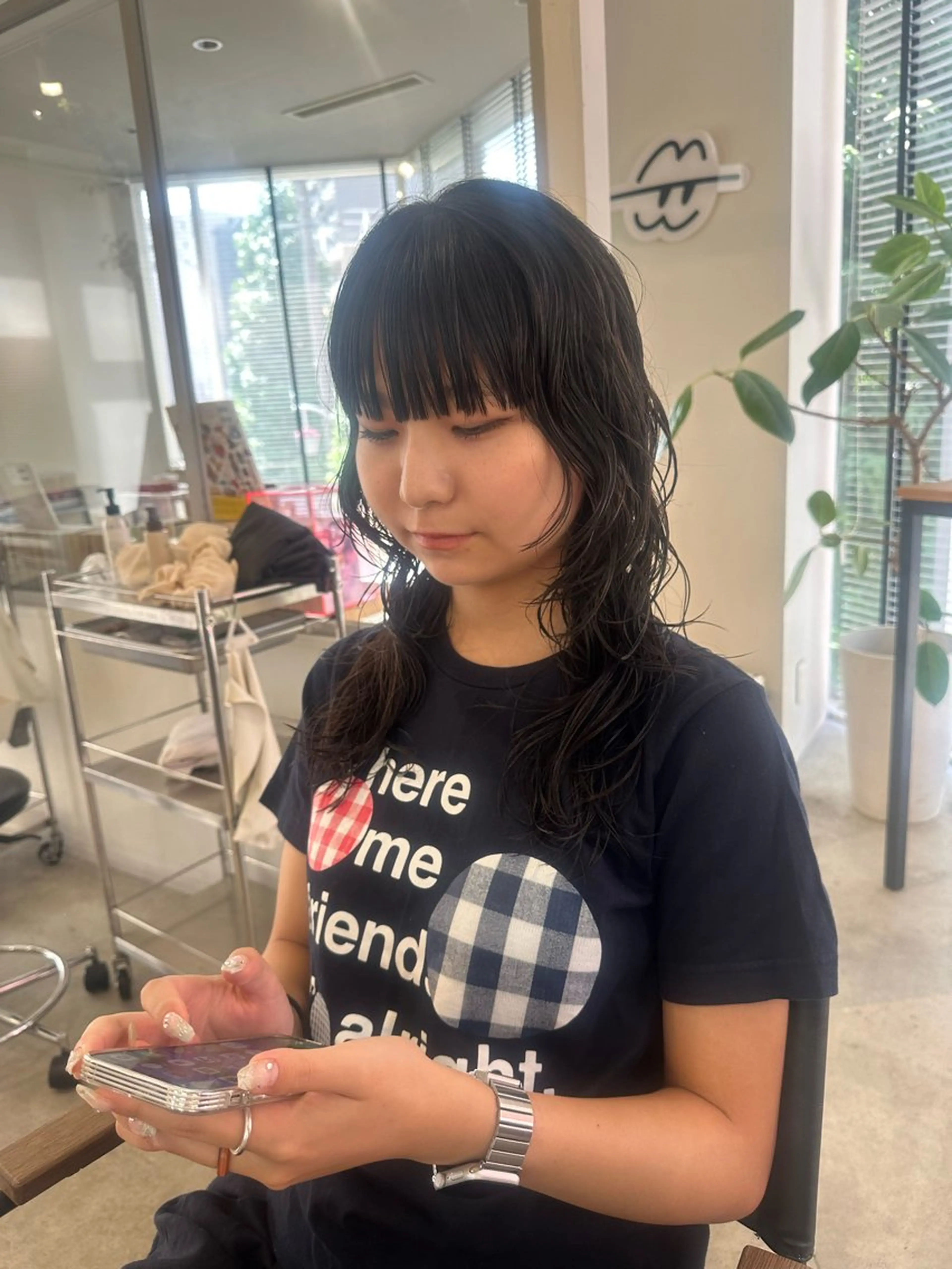 ミディアム パーマ ミディアムパーマ レイヤーカット hase ／tsunaguのヘアスタイル