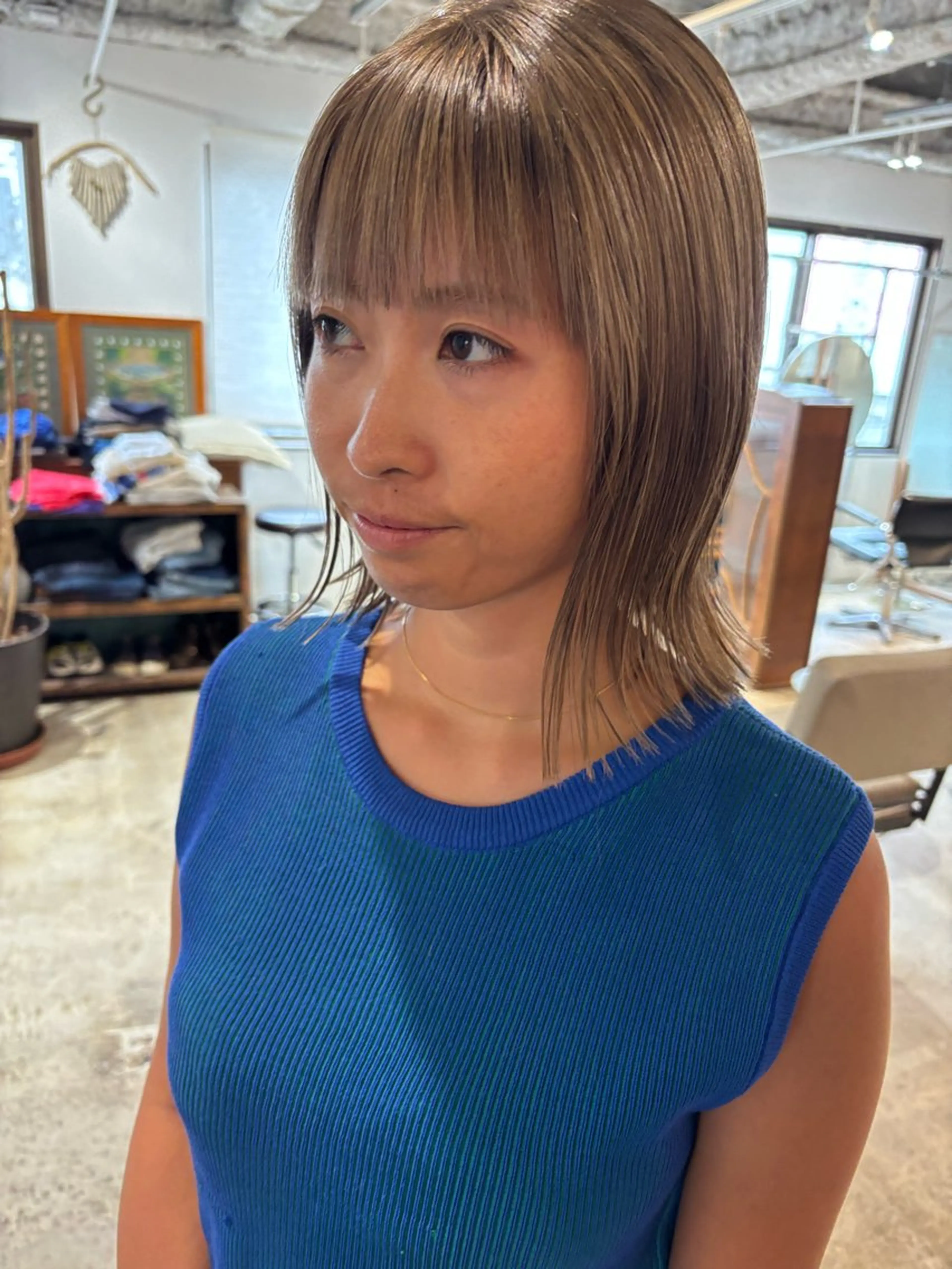 ミディアム カラー ヘアカラー トリートメント Hayashi Shioriのヘアスタイル