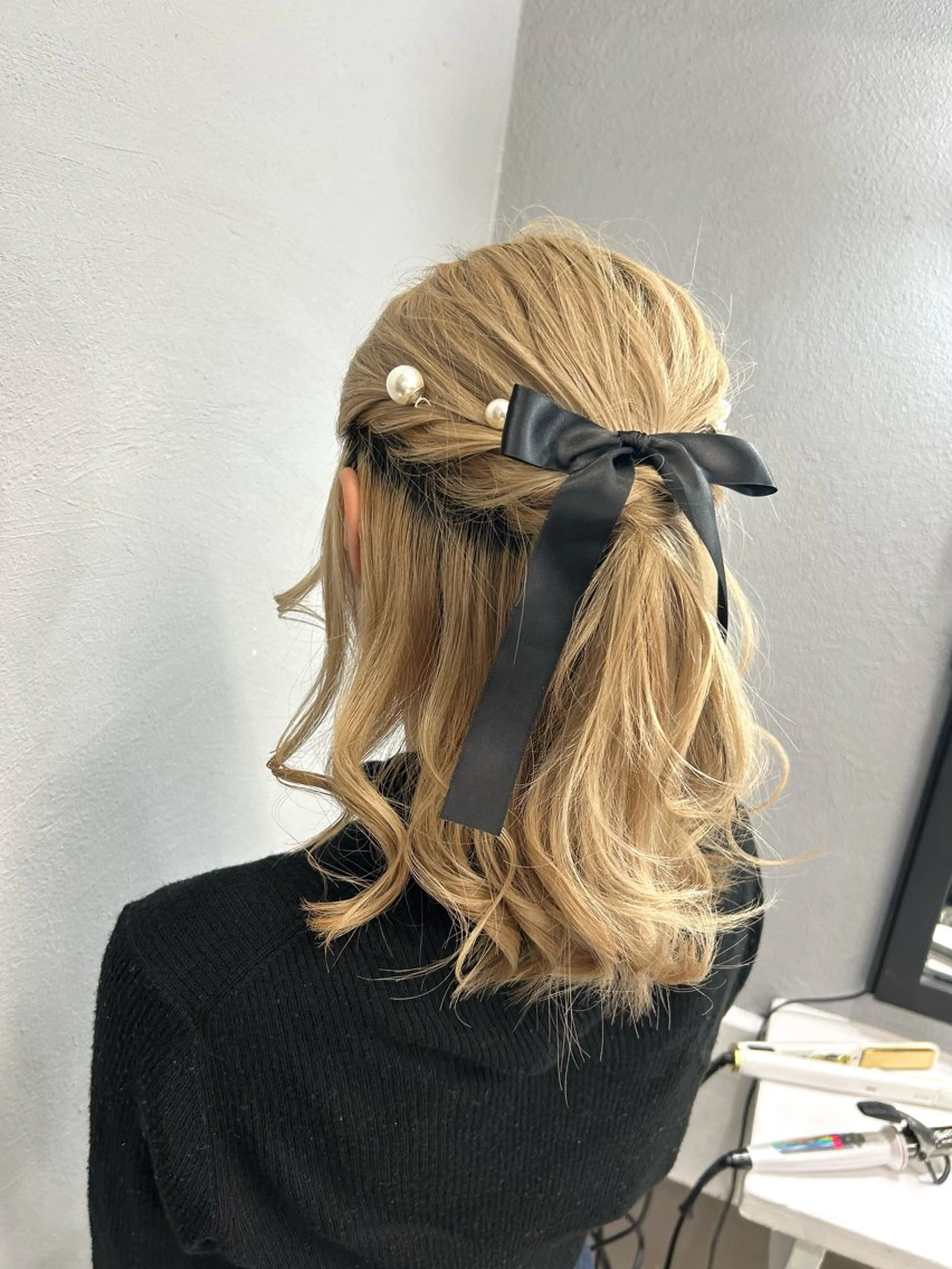 ヘアアレンジ ハーフアップ ハイトーン ayane💖のヘアスタイル