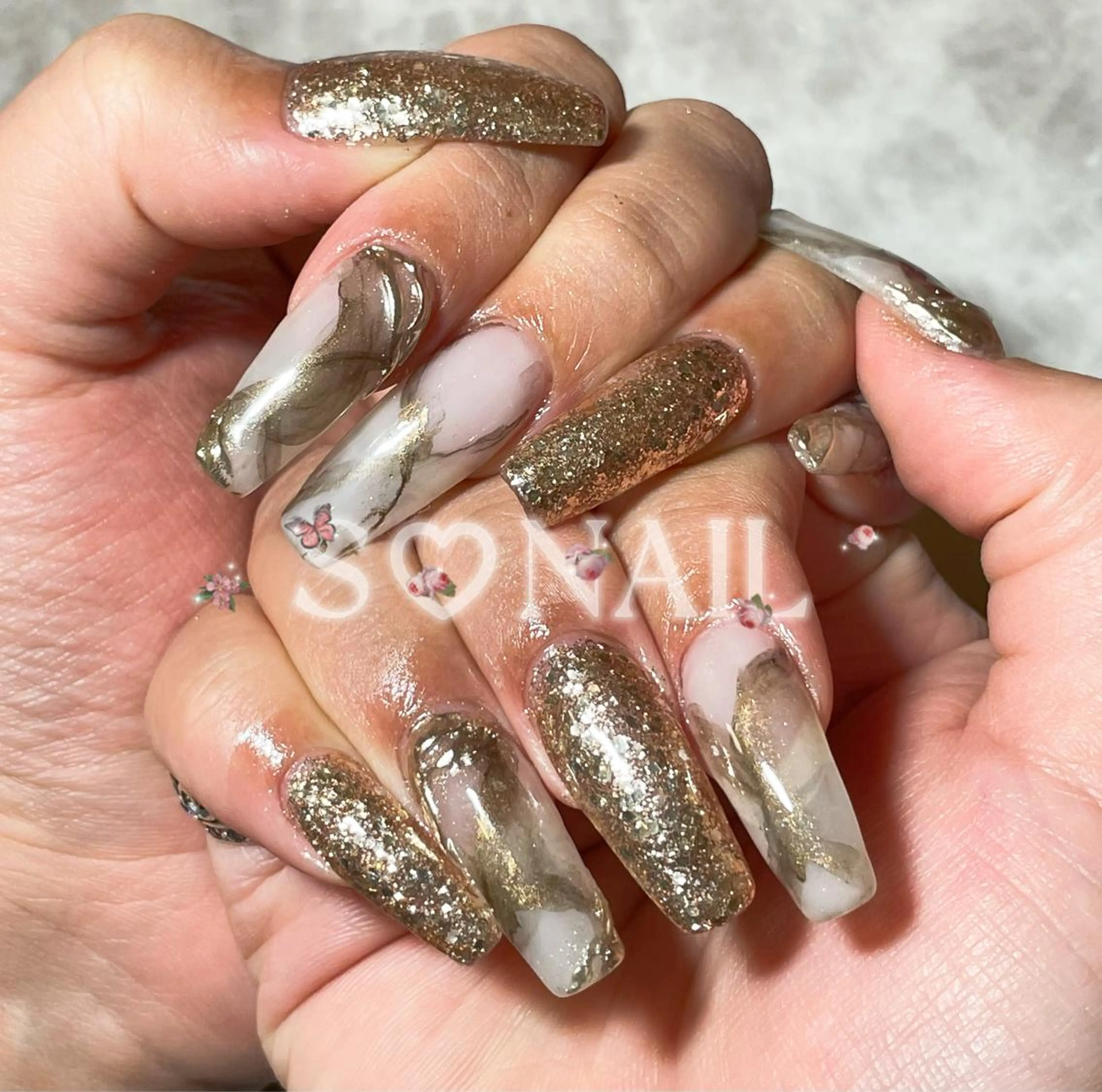 ネイル 大理石ネイル(マーブル) ニュアンスネイル ハンドネイル S♡NAIL所属・S.NAIL Suuのネイルデザイン