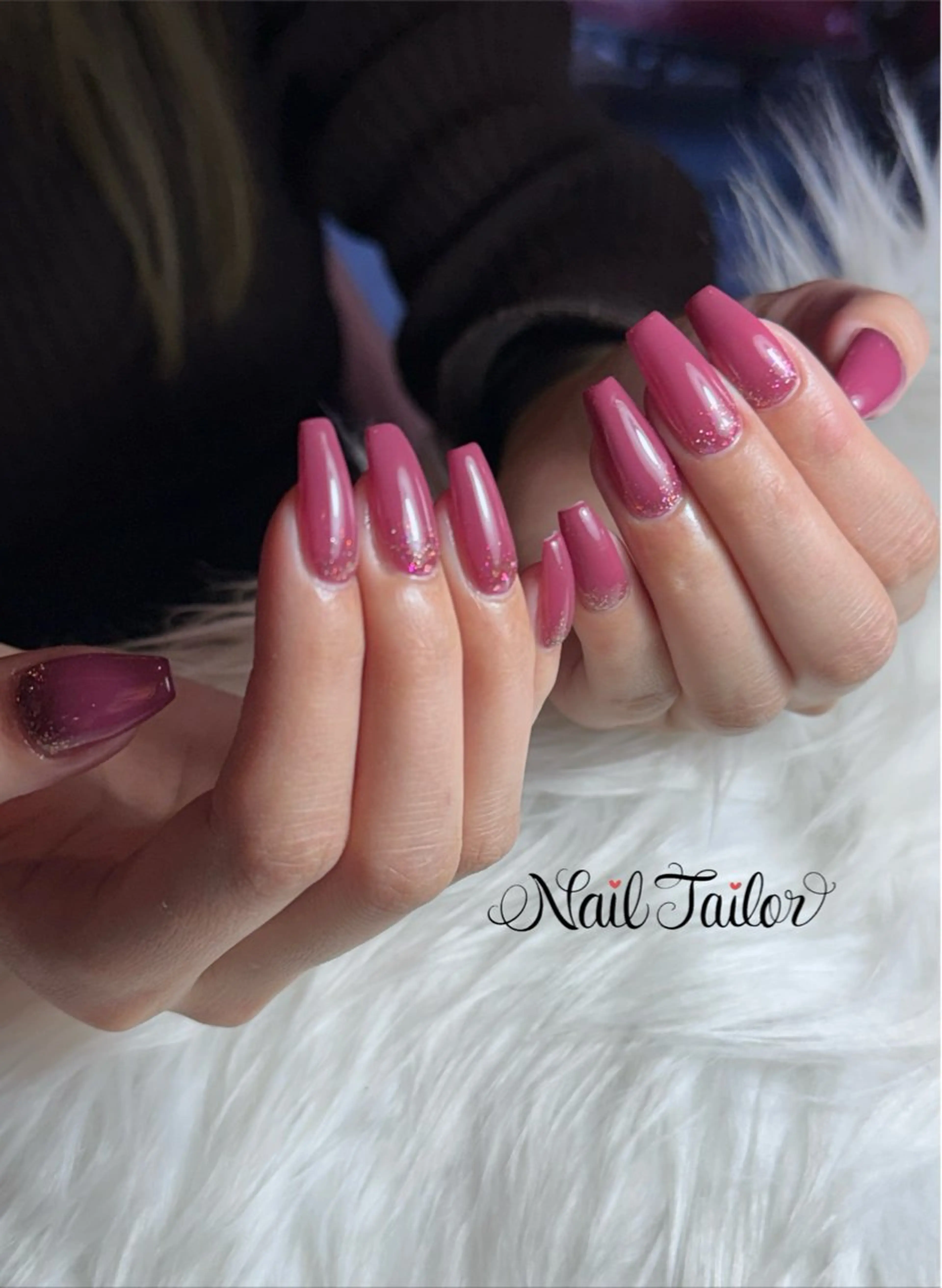 ネイル 長さ出し ピンク ハンドネイル 〜Nail Tailor〜　ネイルテイラー所属・NailTailor ネイルテイラーのネイルデザイン