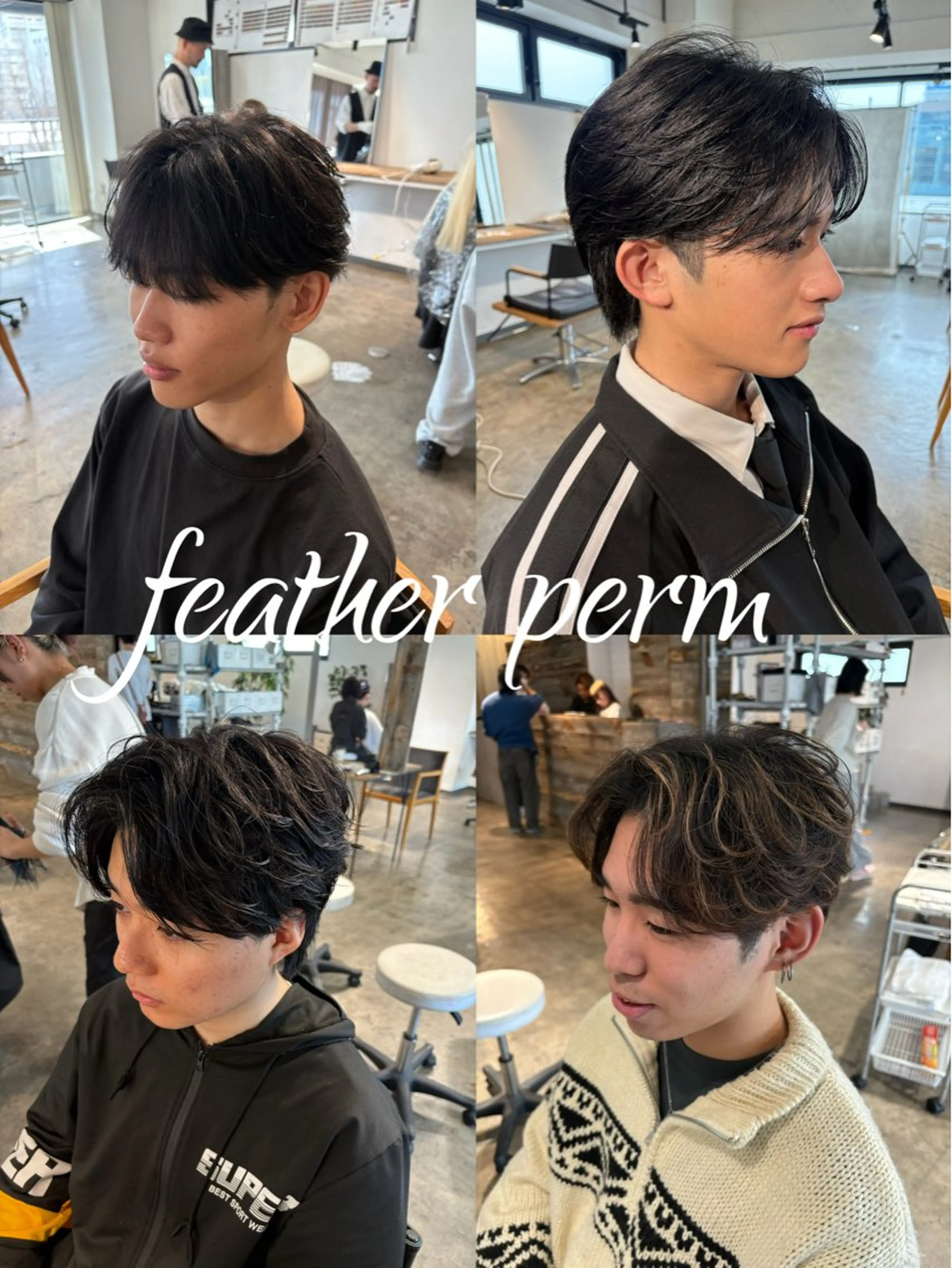 ショート パーマ メンズ センターパート ダウンパーマ フェザーパーマ カルマパーマ メンズ韓国風 カット パーマ become men's hair 名駅店所属・名駅/フェザーパーマ 韓国ヘア/森岡のヘアスタイル