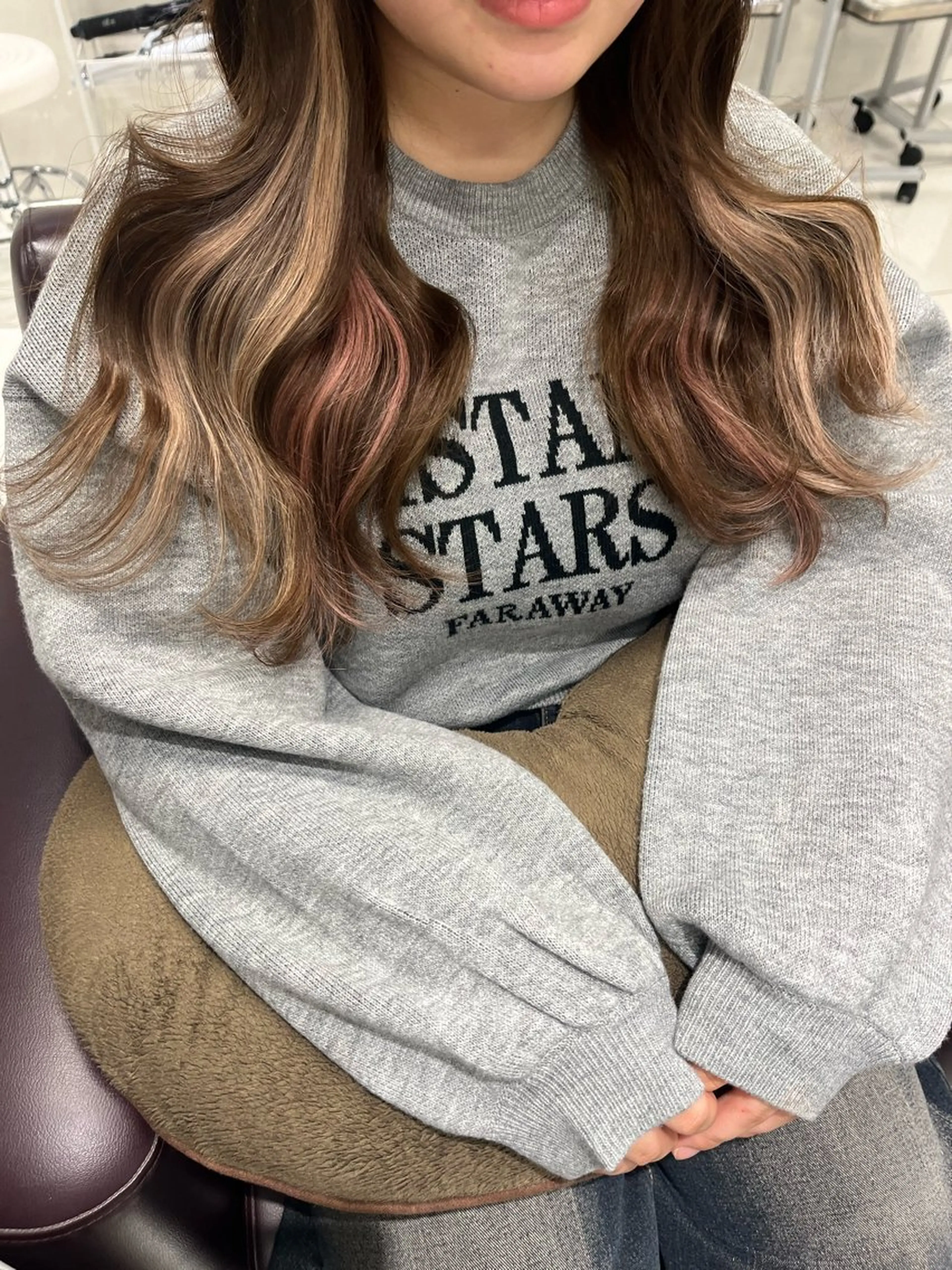 ロング シールエクステ エクステ りおな/エクステ /ミルクティーカラーのヘアスタイル