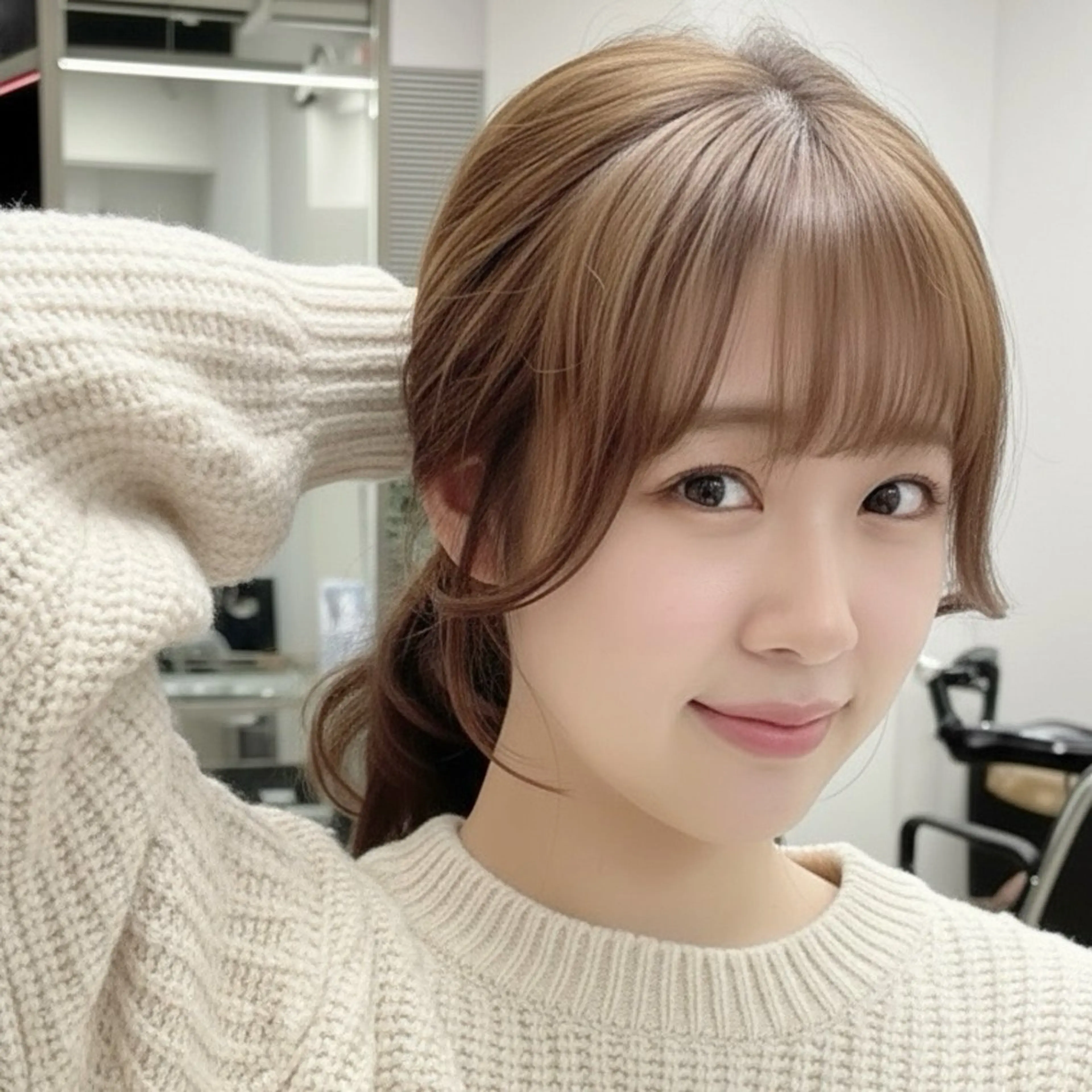 ロング カラー グレージュ オリーブグレージュ オリーブグレー ハッシュカット レイヤーカット カット ヘアカラー トリートメント 水口 妃奈　神戸/三宮のヘアスタイル