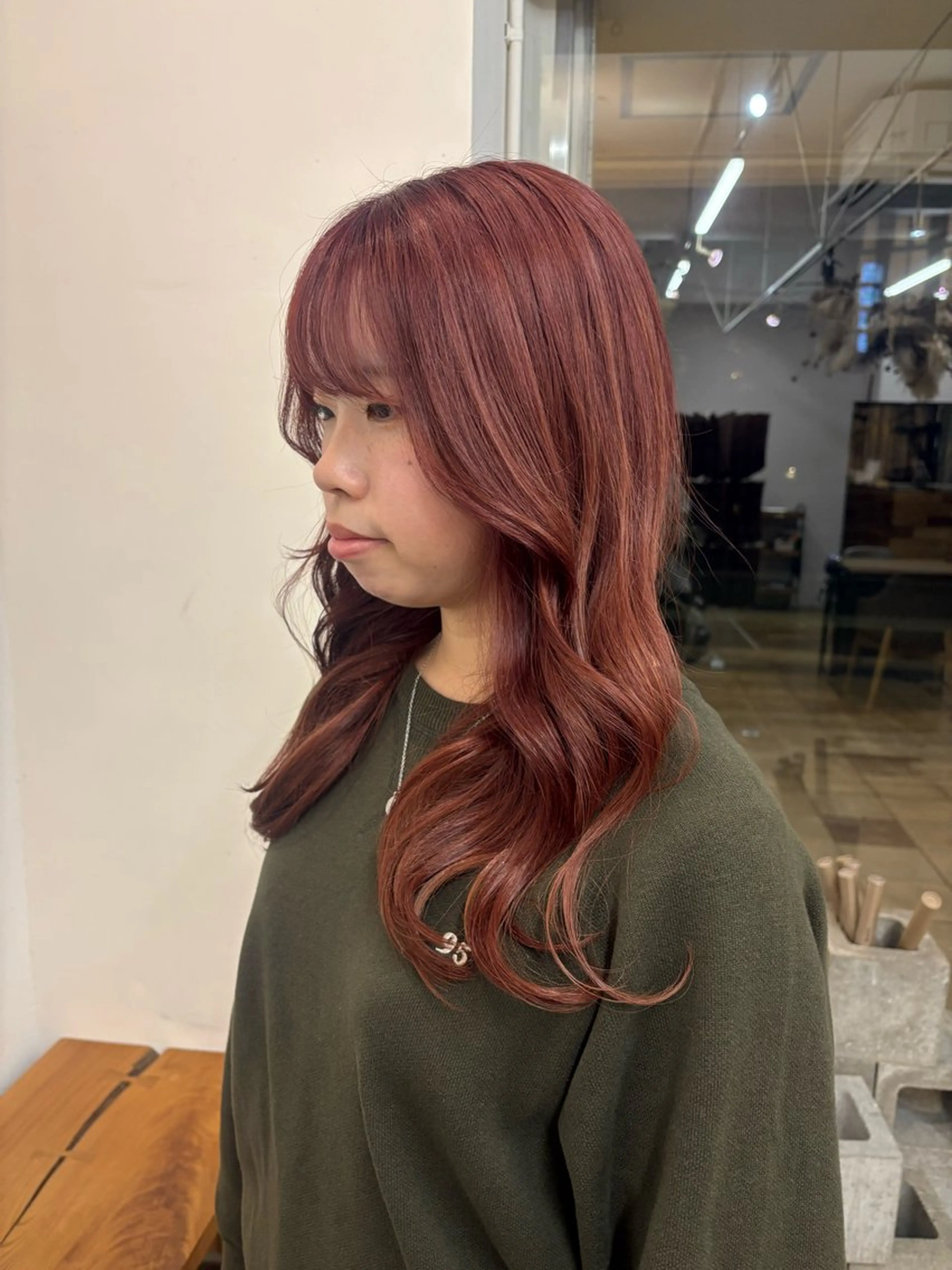 ロング カラー ピンクカラー ヘアカラー たにおか まなか /大阪/暖色カラーのヘアスタイル