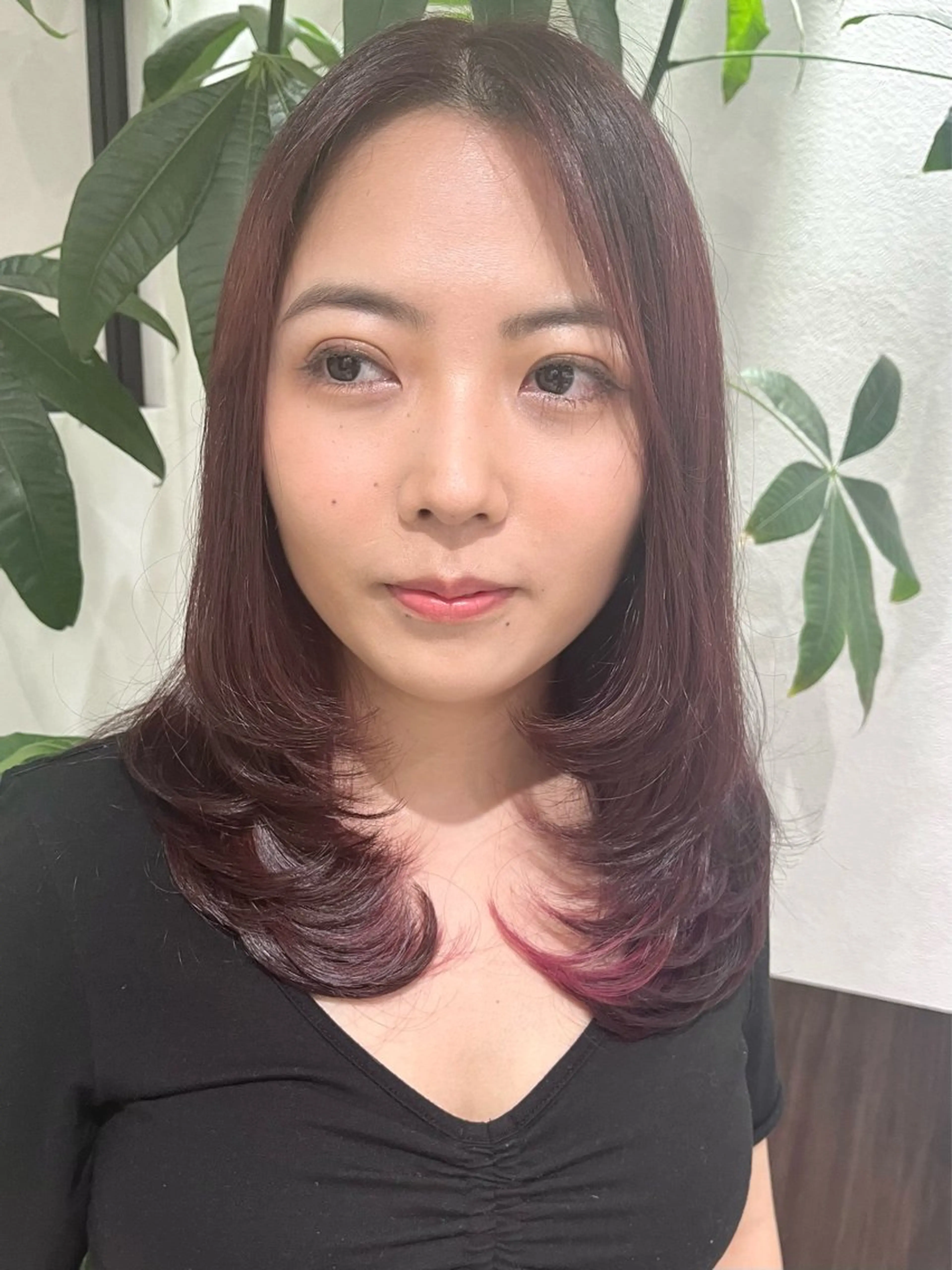 セミロング カラー ヘアアレンジ 外国人風カラー 韓国風ヘア レイヤーカット Belle hair Design青野大貴のヘアスタイル