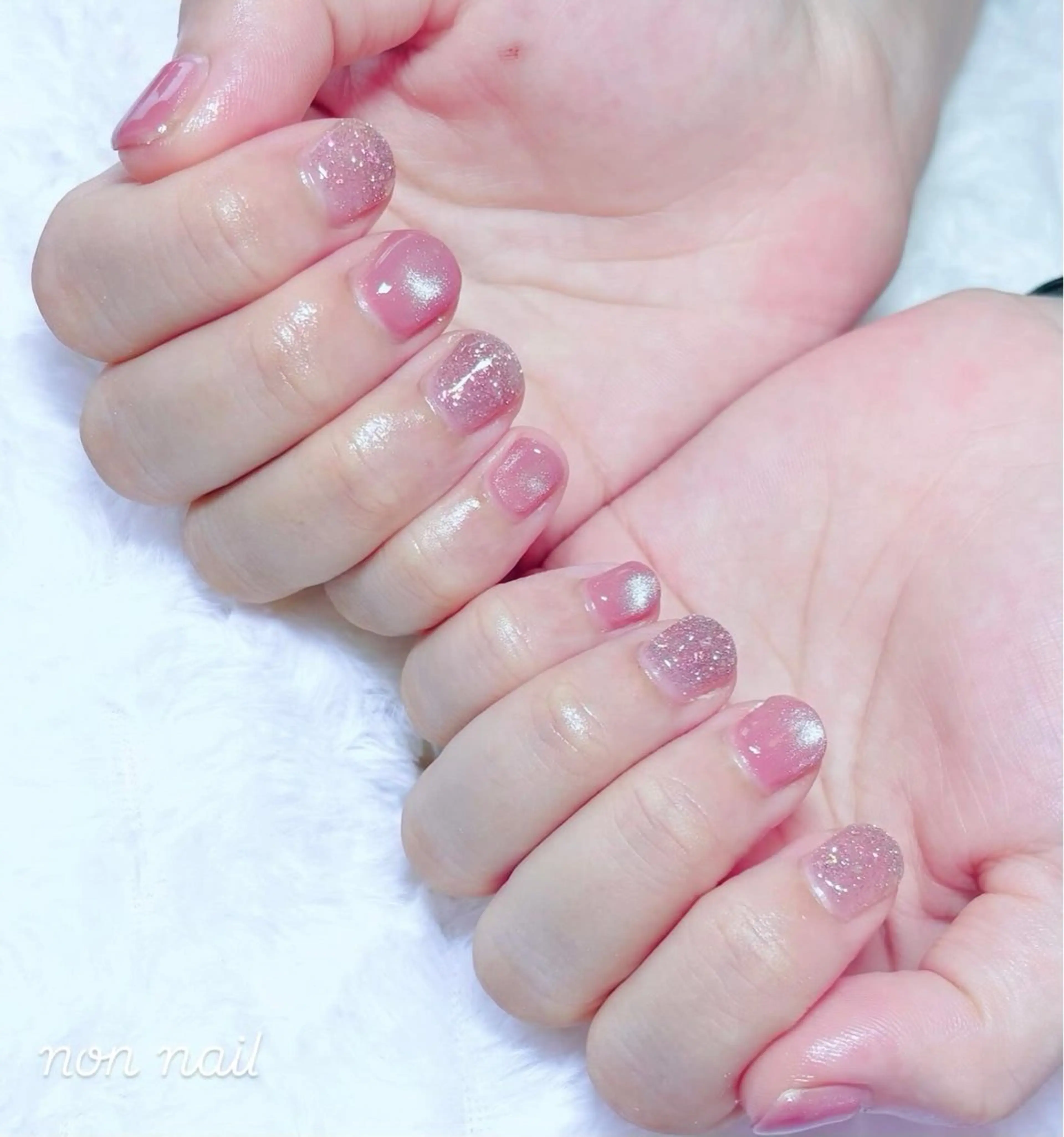 ネイル フラッシュネイル マグネットネイル ピンク ハンドネイル non nail ⭐︎のネイルデザイン
