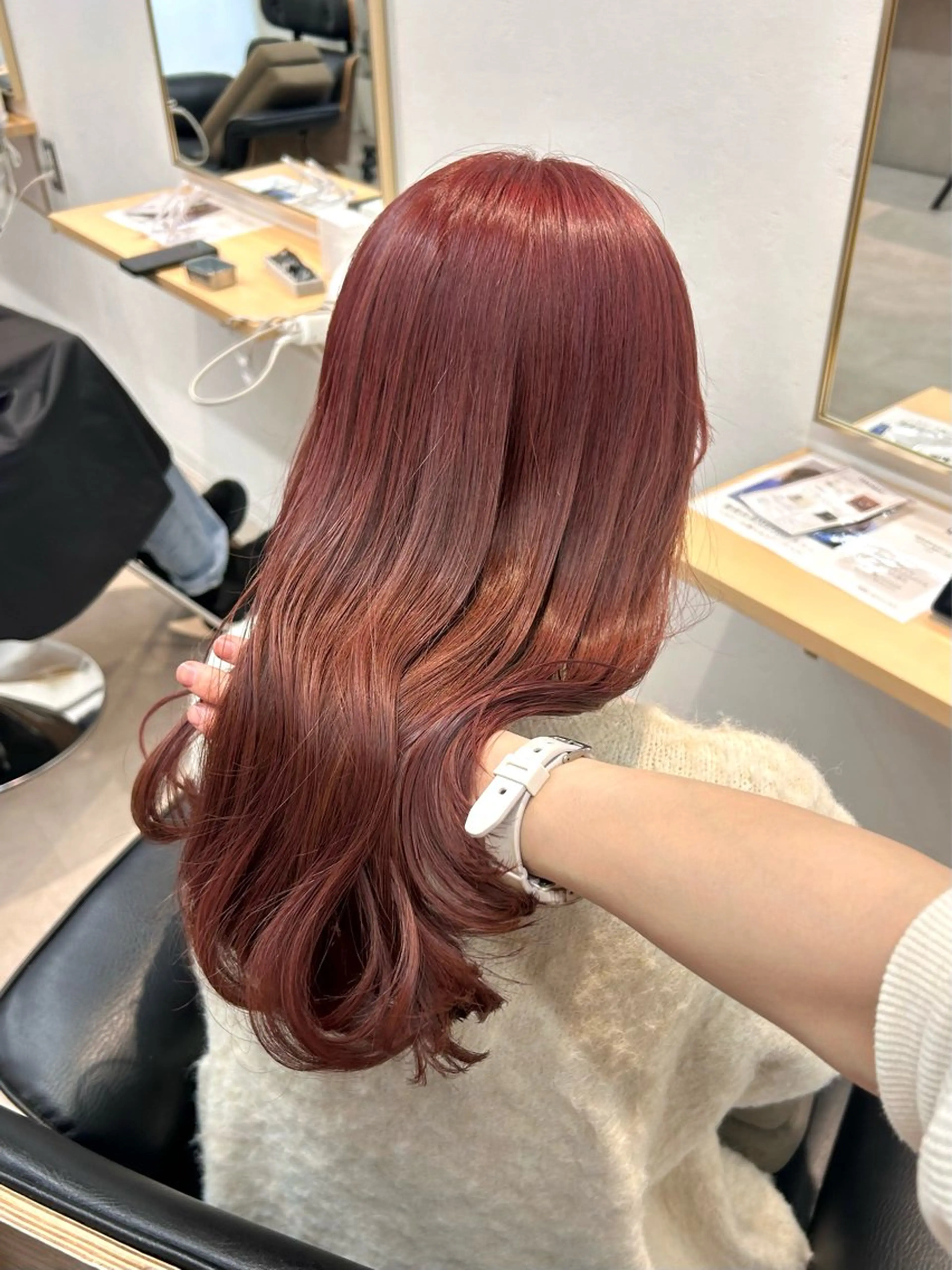 セミロング カラー ブラウンカラー ピンクカラー ピンクブラウン 韓国ボブ/レイヤー/ ハイトーン/まなみのヘアスタイル