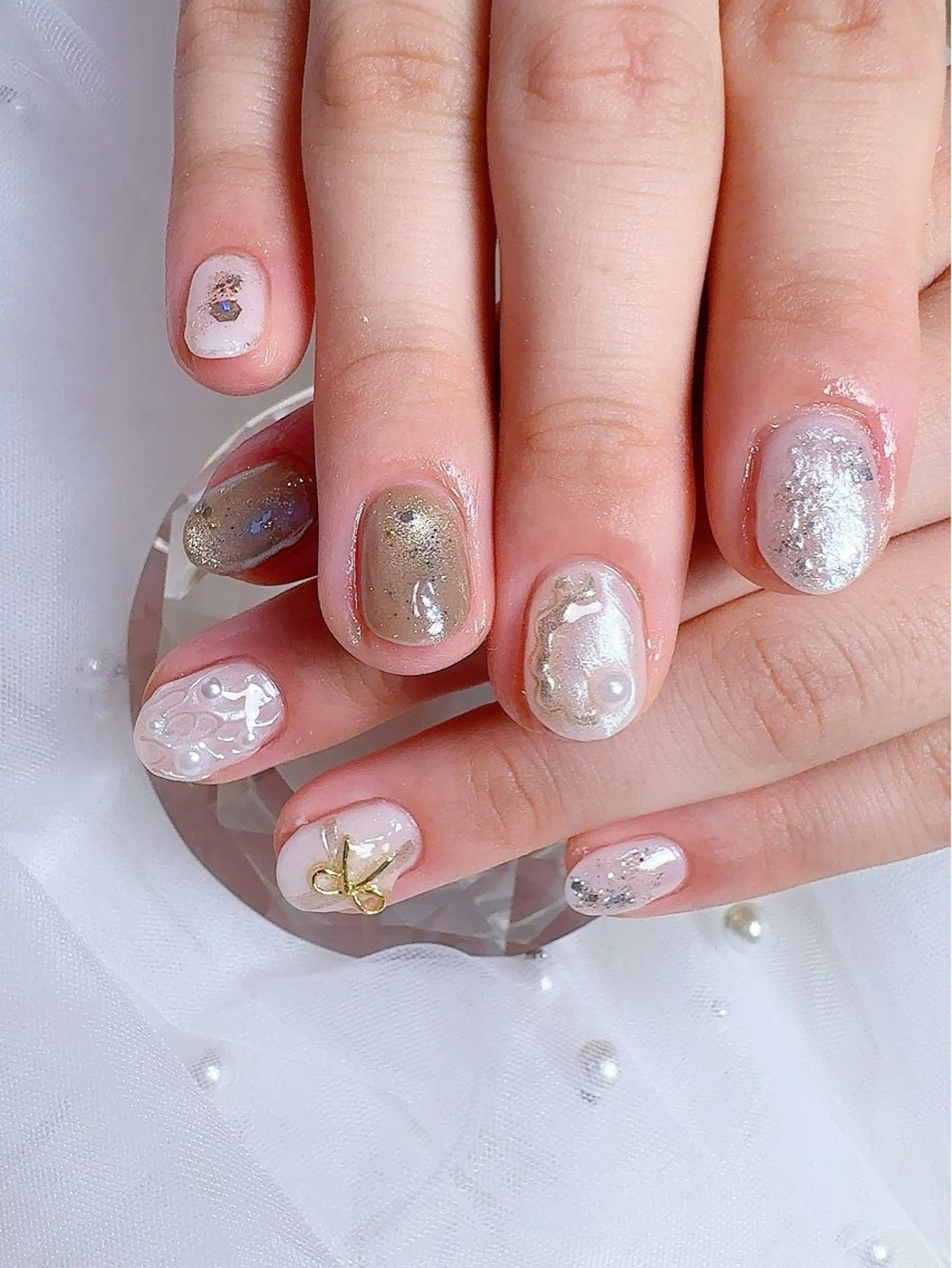 ネイル アートネイル フラッシュネイル フットネイル グラデーション ラメ(グリッター) ハンドネイル BABY  BREATH所属・y natsumiのネイルデザイン