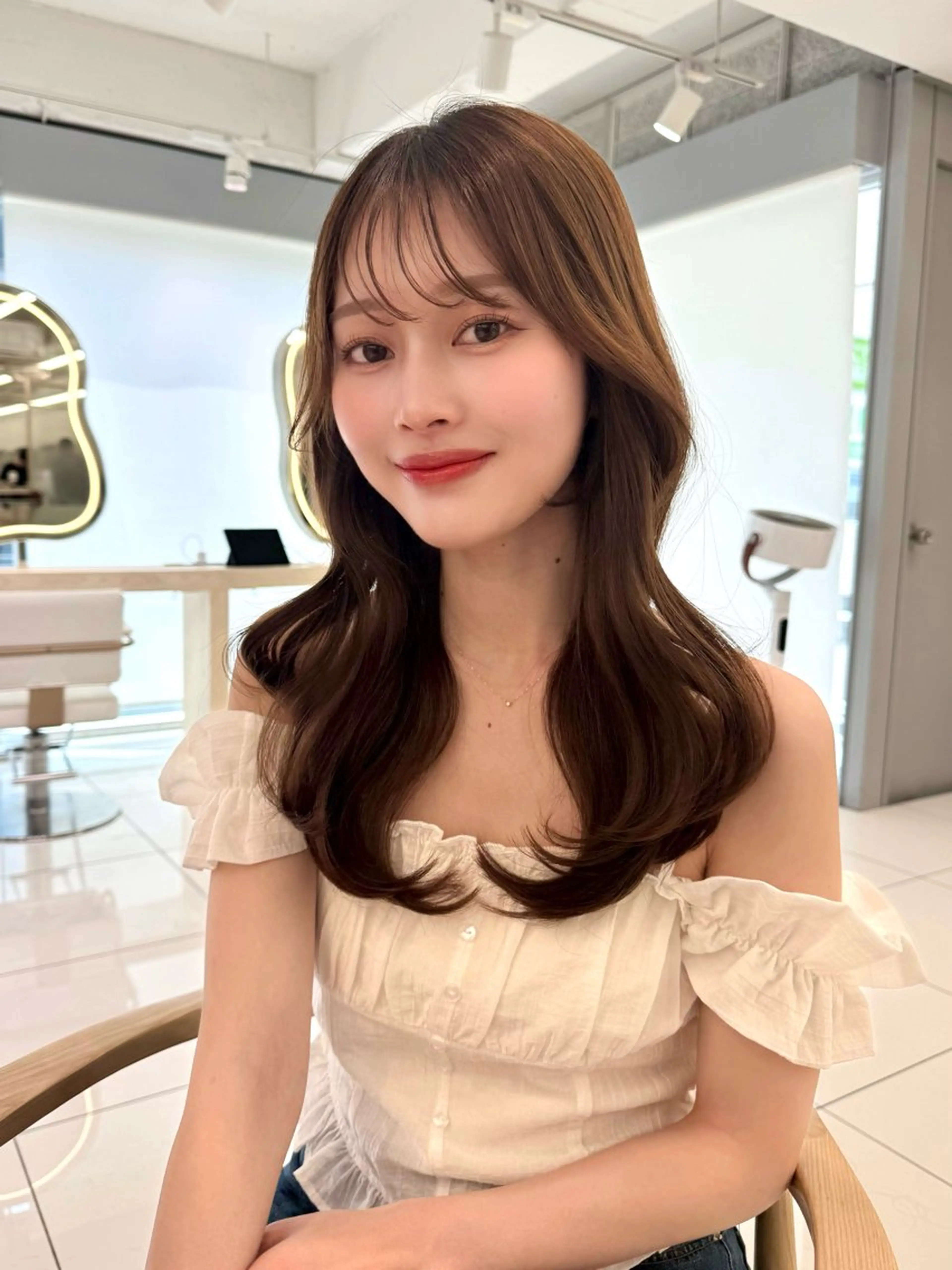 セミロング 顔周り🇰🇷韓国 レイヤー/いづみ💞のヘアスタイル