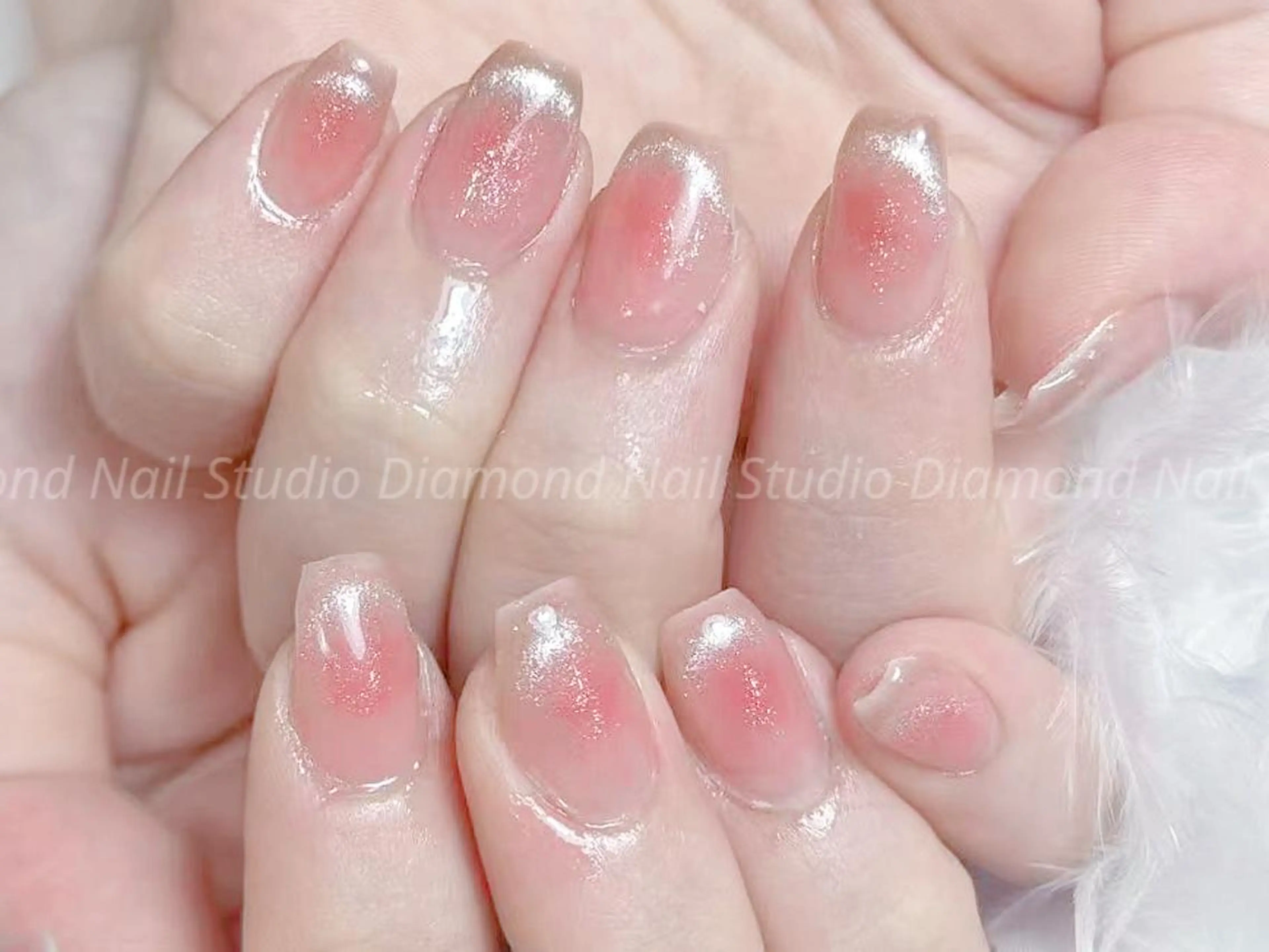 ネイル アートネイル オーロラネイル フラッシュネイル ガーリー キラキラネイル DIAMOND NailStudioのネイルデザイン