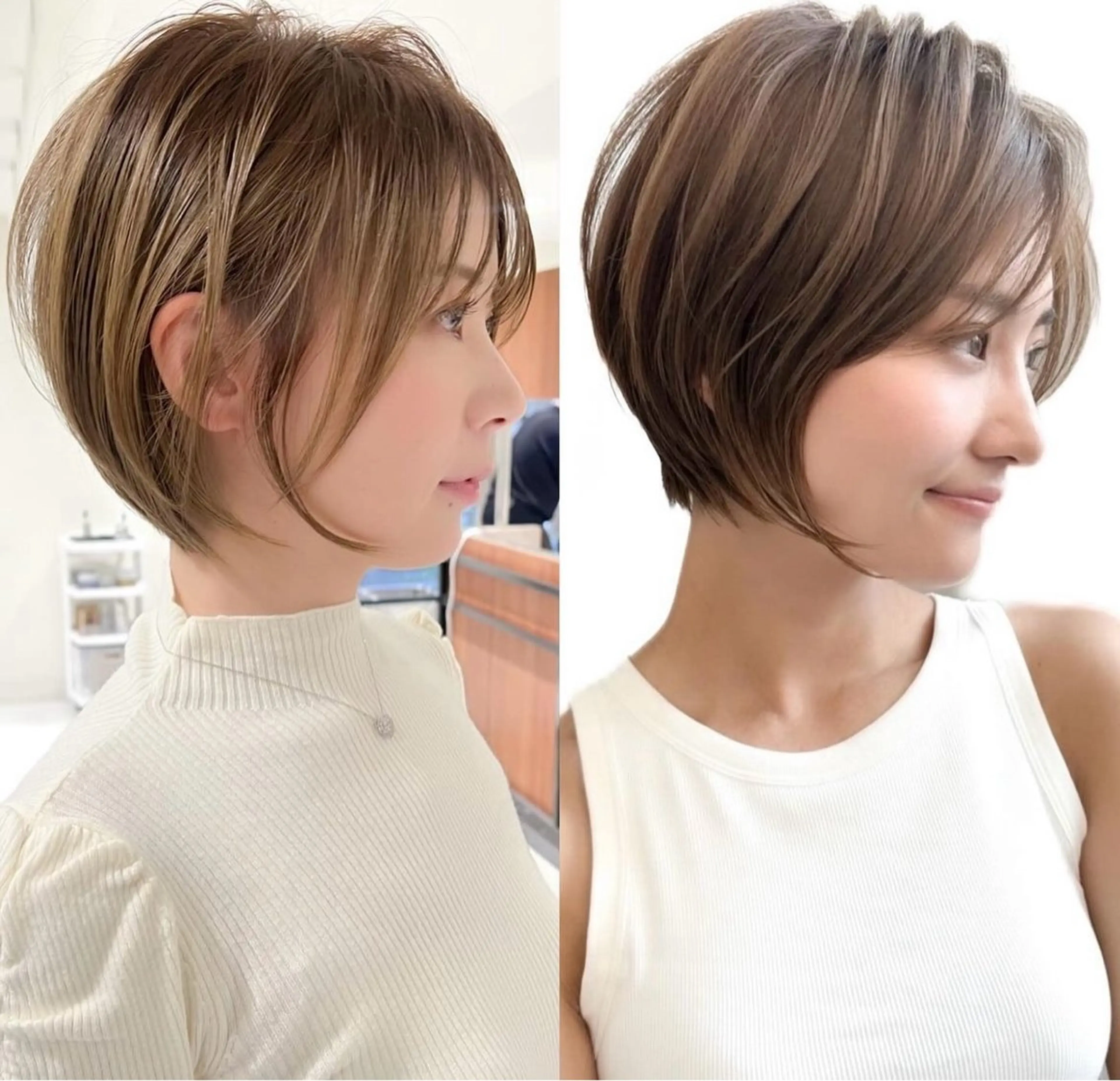 ショート ハイライト ショートヘア 小顔ボブ jilblanカホのヘアスタイル