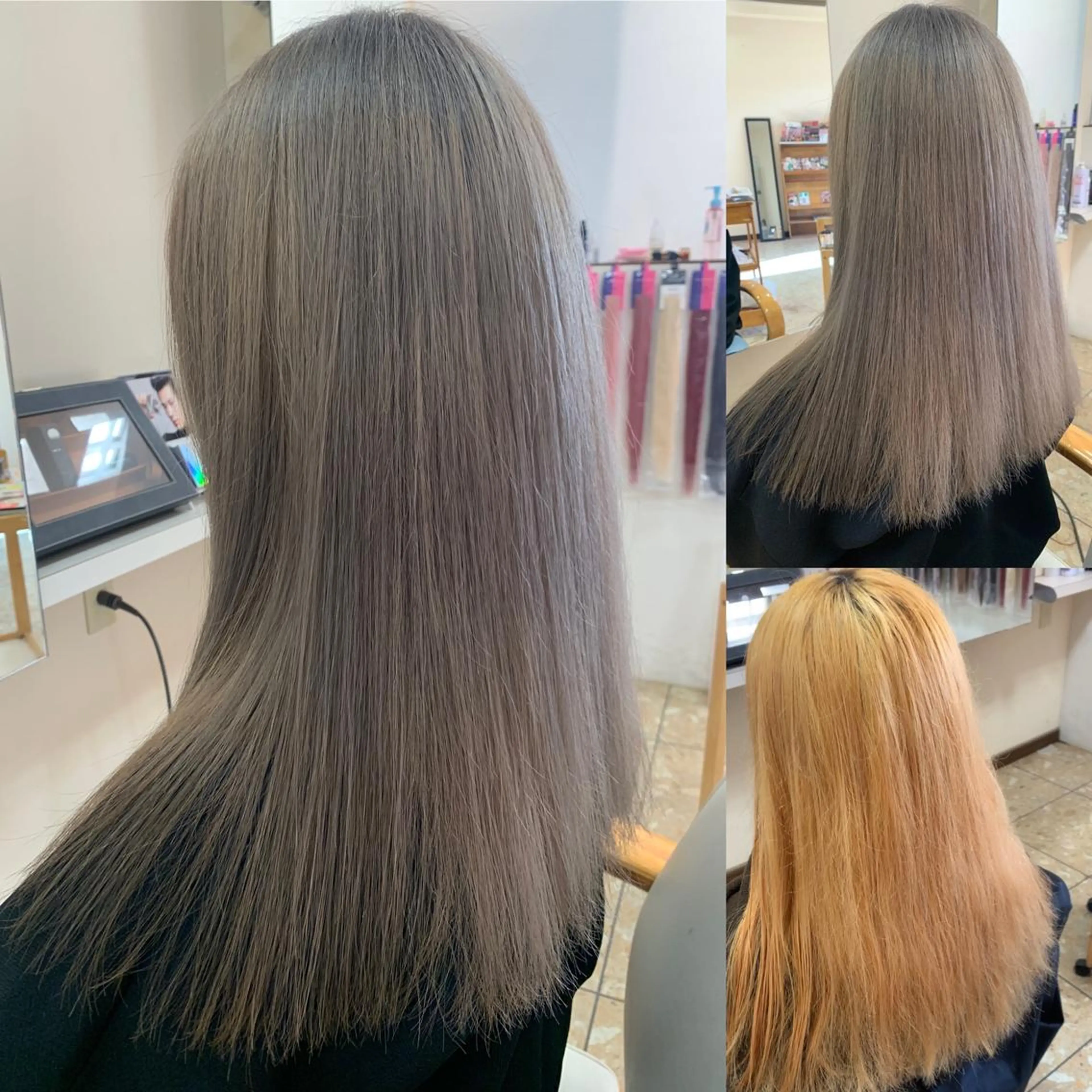 ロング カラー アッシュ ベージュカラー ブリーチ ケアブリーチ ヘアーサロンaxia所属・上田 英樹のヘアスタイル