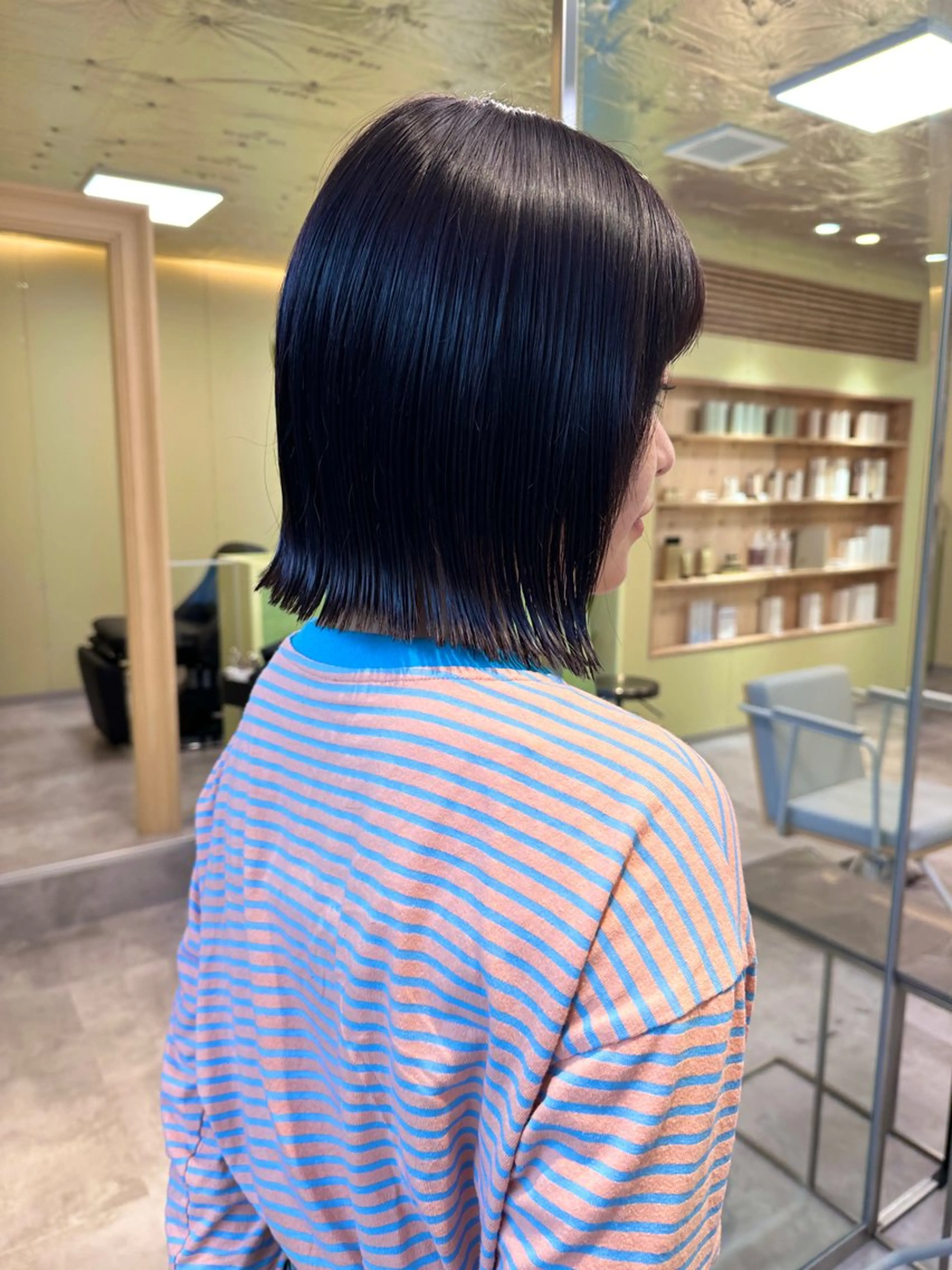 ミディアム カット ヘアカラー ボブ/ぱつっとボブ/ 谷口 海星のヘアスタイル