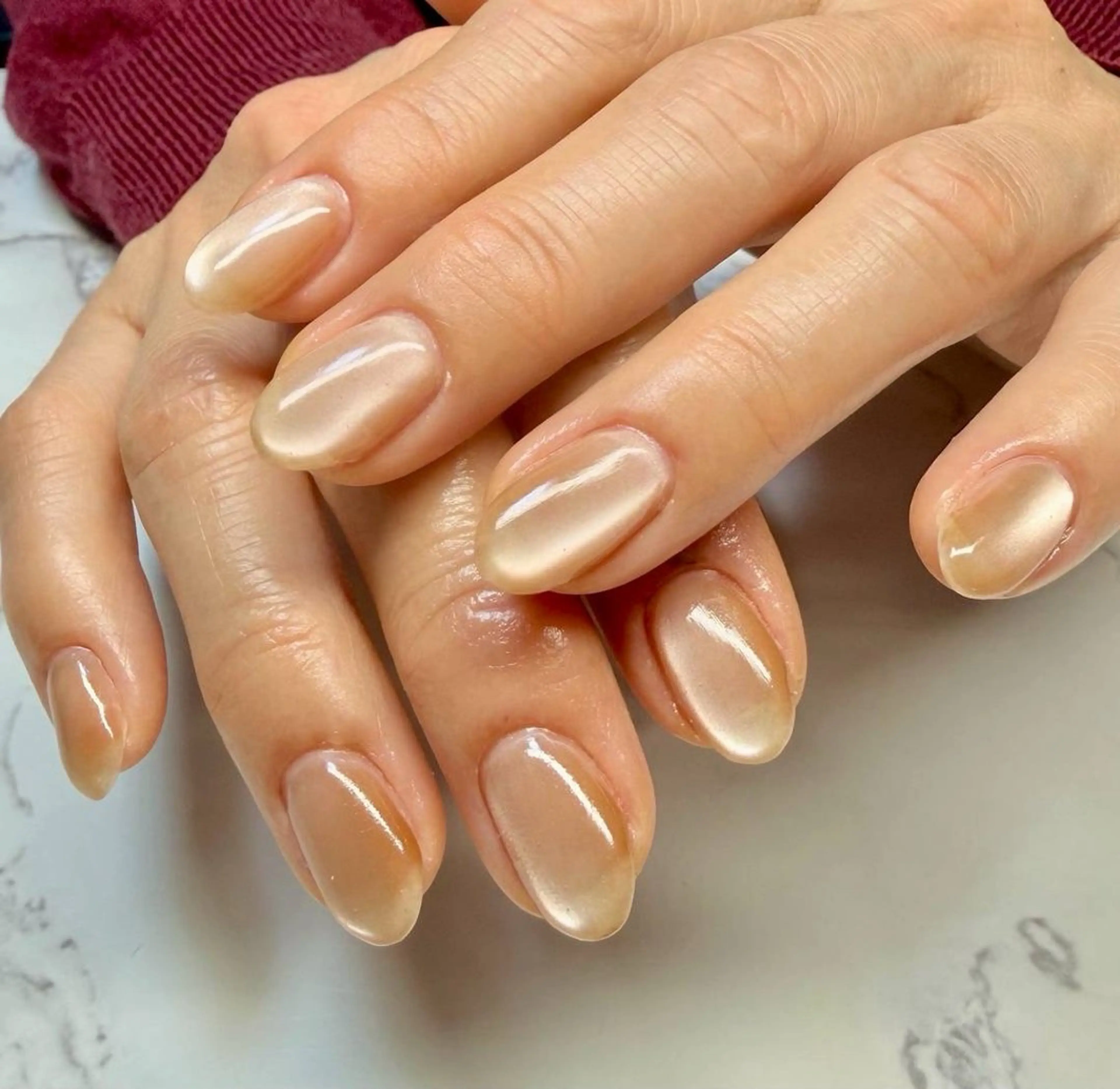 ネイル アートネイル チークネイル フラッシュネイル フラッシュマグ フレンチネイル M.N_ nailのネイルデザイン