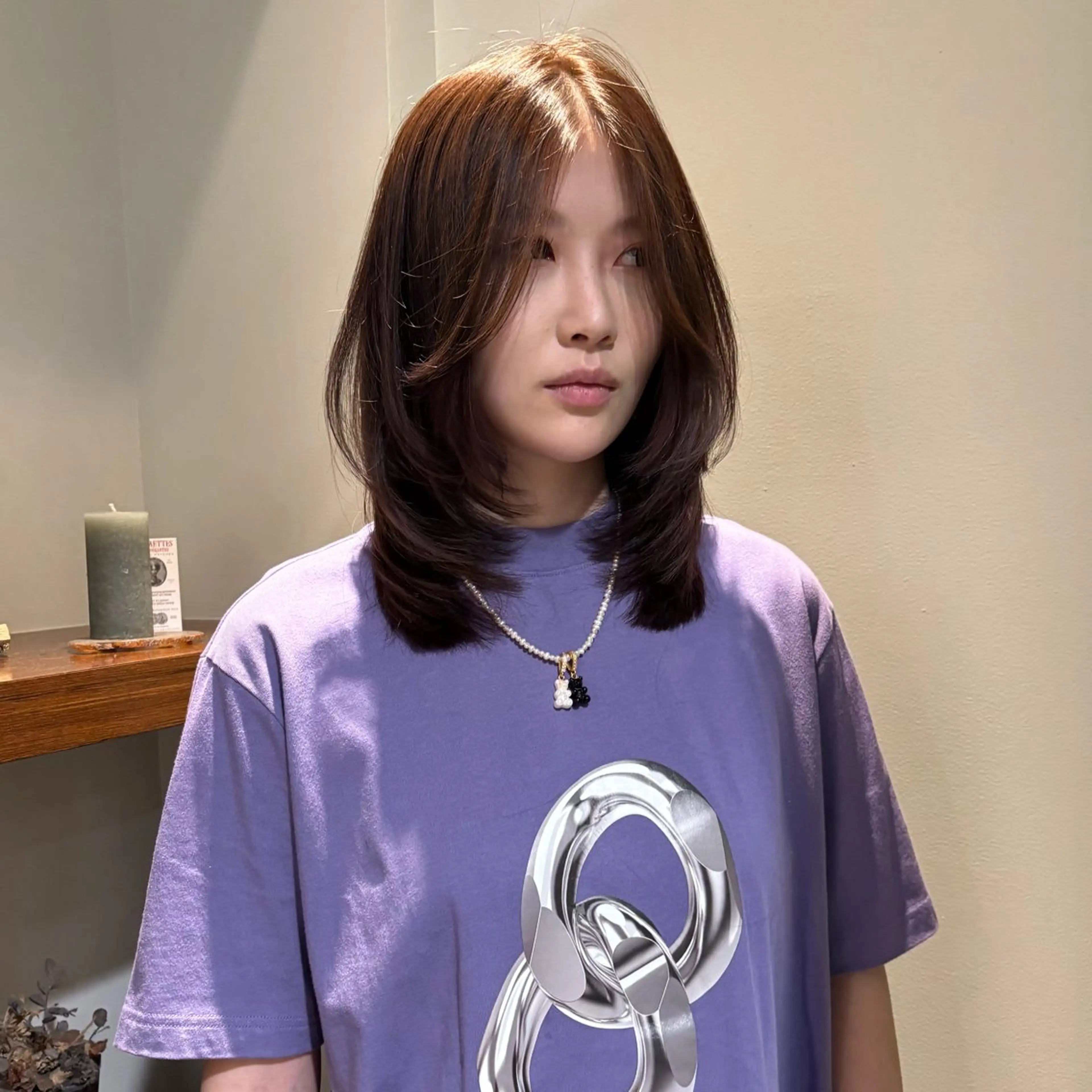 ミディアム グレージュ🐰透明感 カラー🫧akihoのヘアスタイル