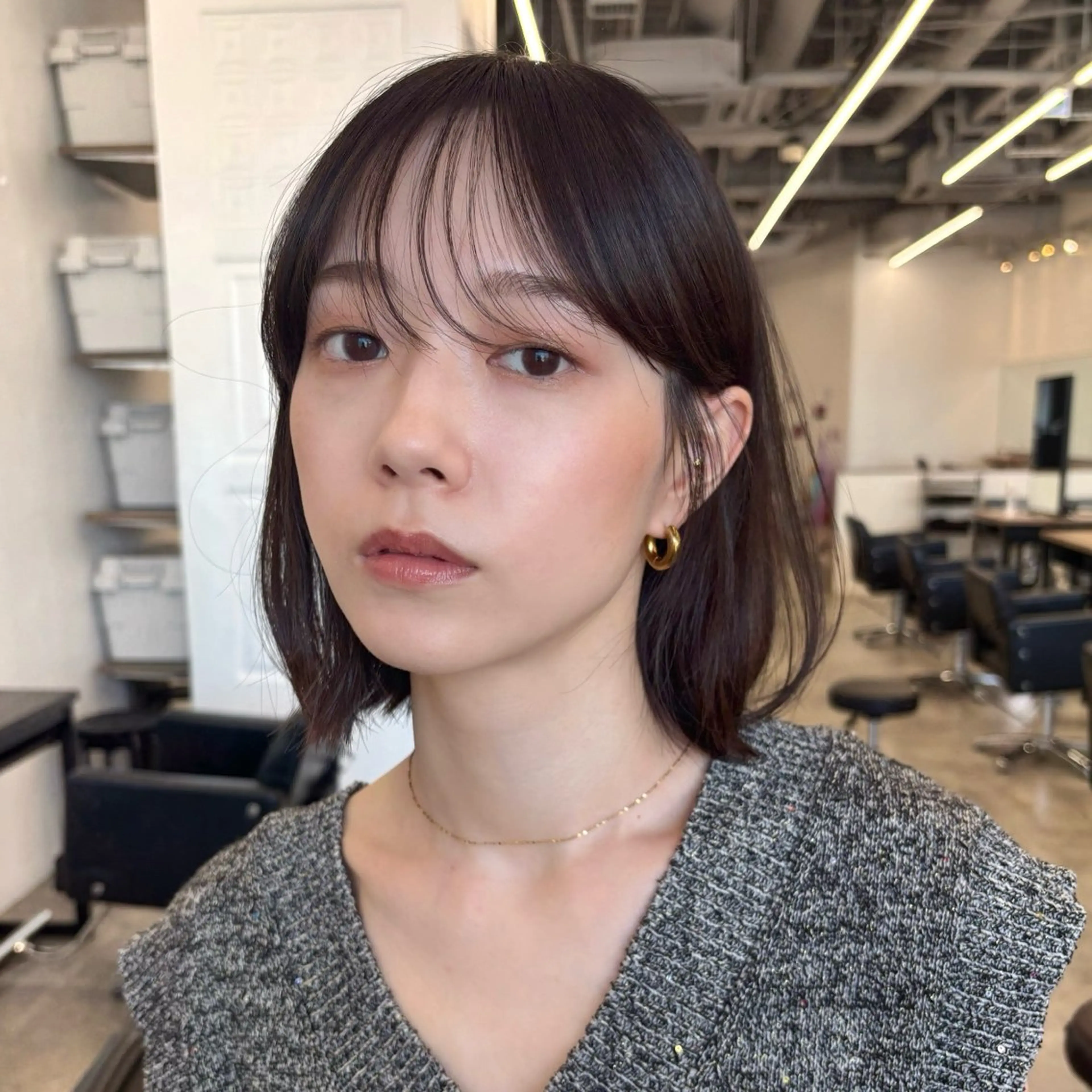 ミディアム カラー ボブレイヤー 透明感カラー ラベンダーカラー ボブ レイヤーカット カット ヘアカラー トリートメント 顔まわり/レイヤー/ 透明感/まいな🥨のヘアスタイル