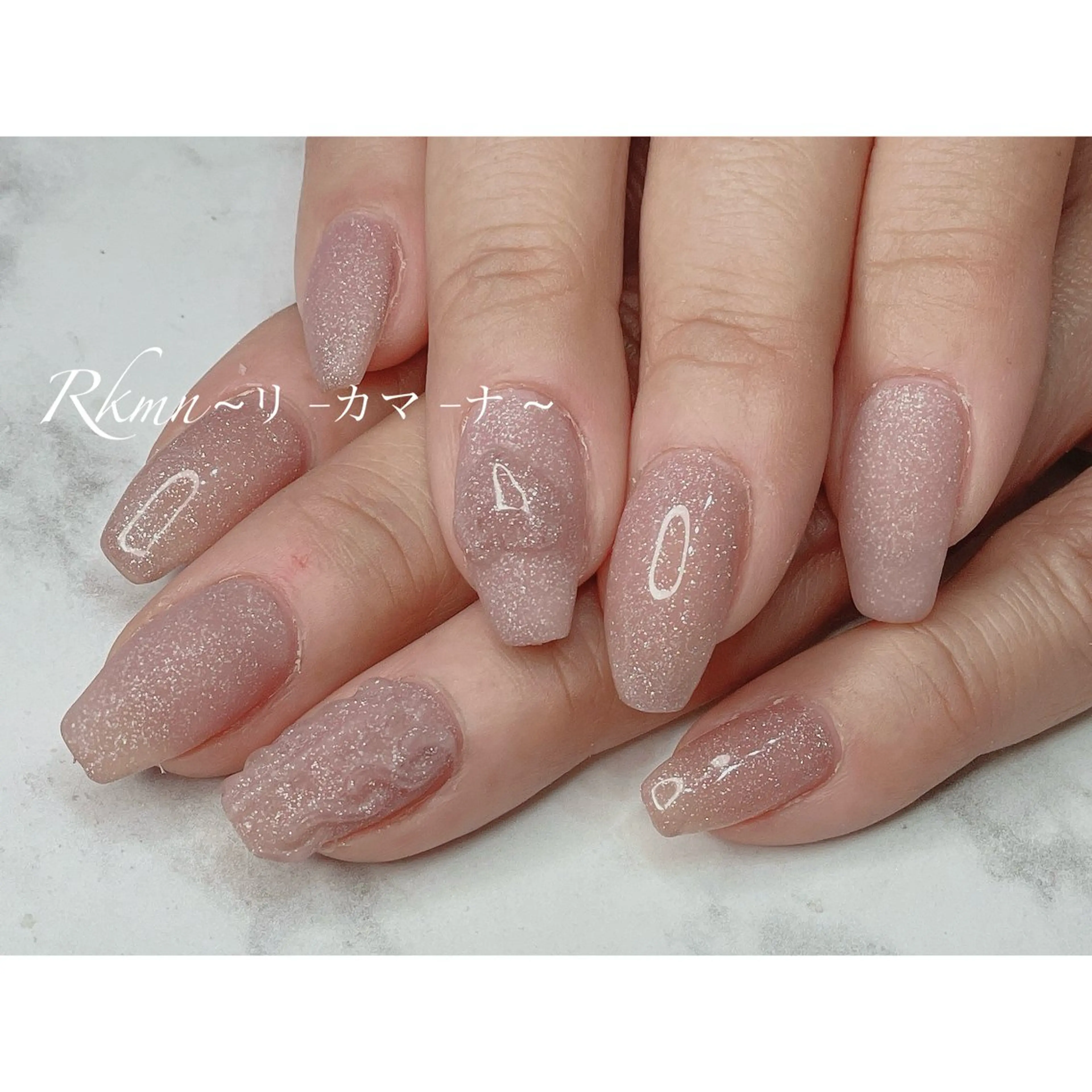 ネイル アートネイル ハート ラメ(グリッター) マットネイル パープル ハンドネイル フットネイル ハンドケア Rkmn ~リ-カマ-ナ~のネイルデザイン