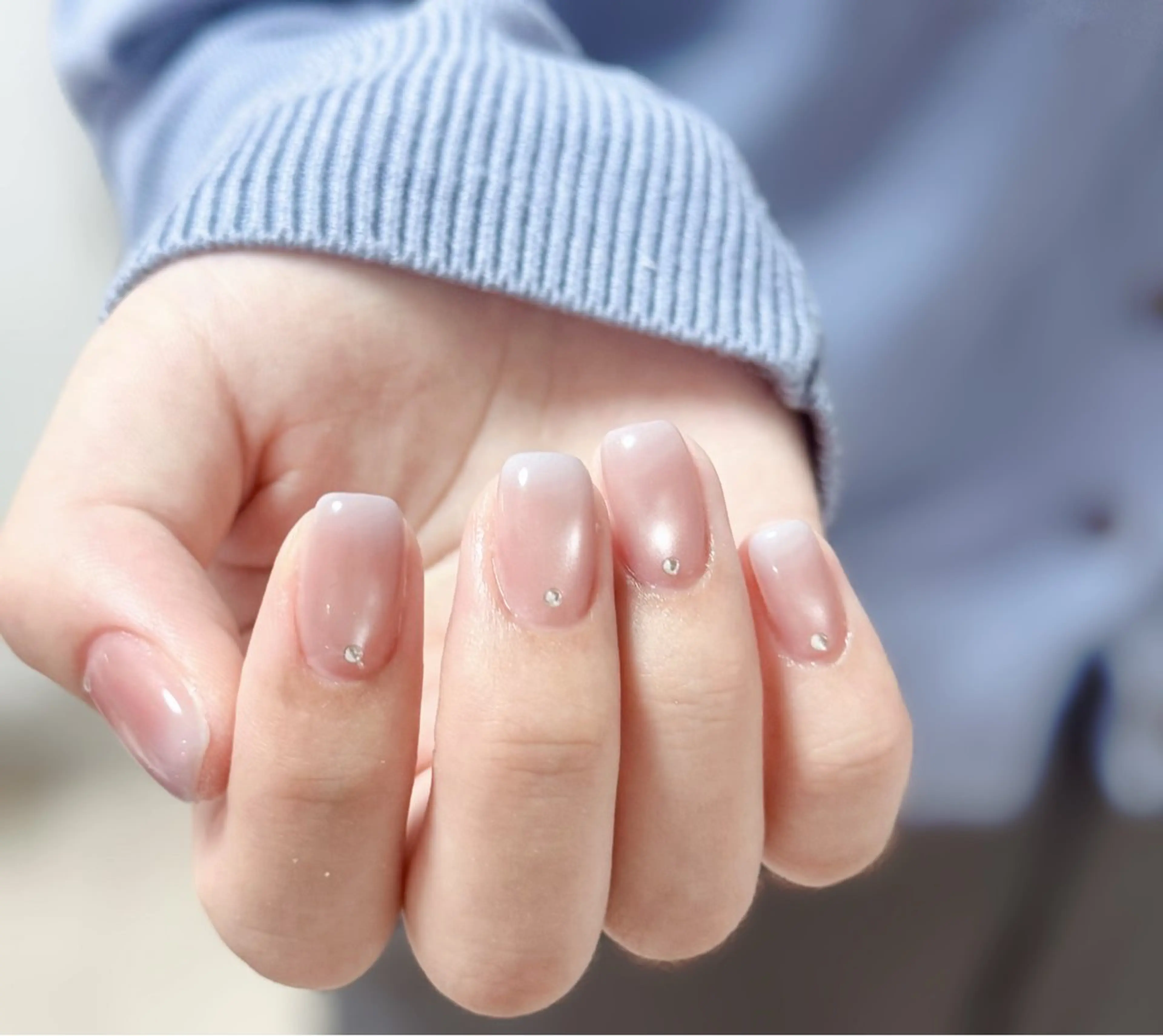 ネイル アートネイル オーロラネイル チークネイル フレンチネイル ガラスフレンチ ハンドネイル 🎀🎀YooLi Nail Salonのネイルデザイン