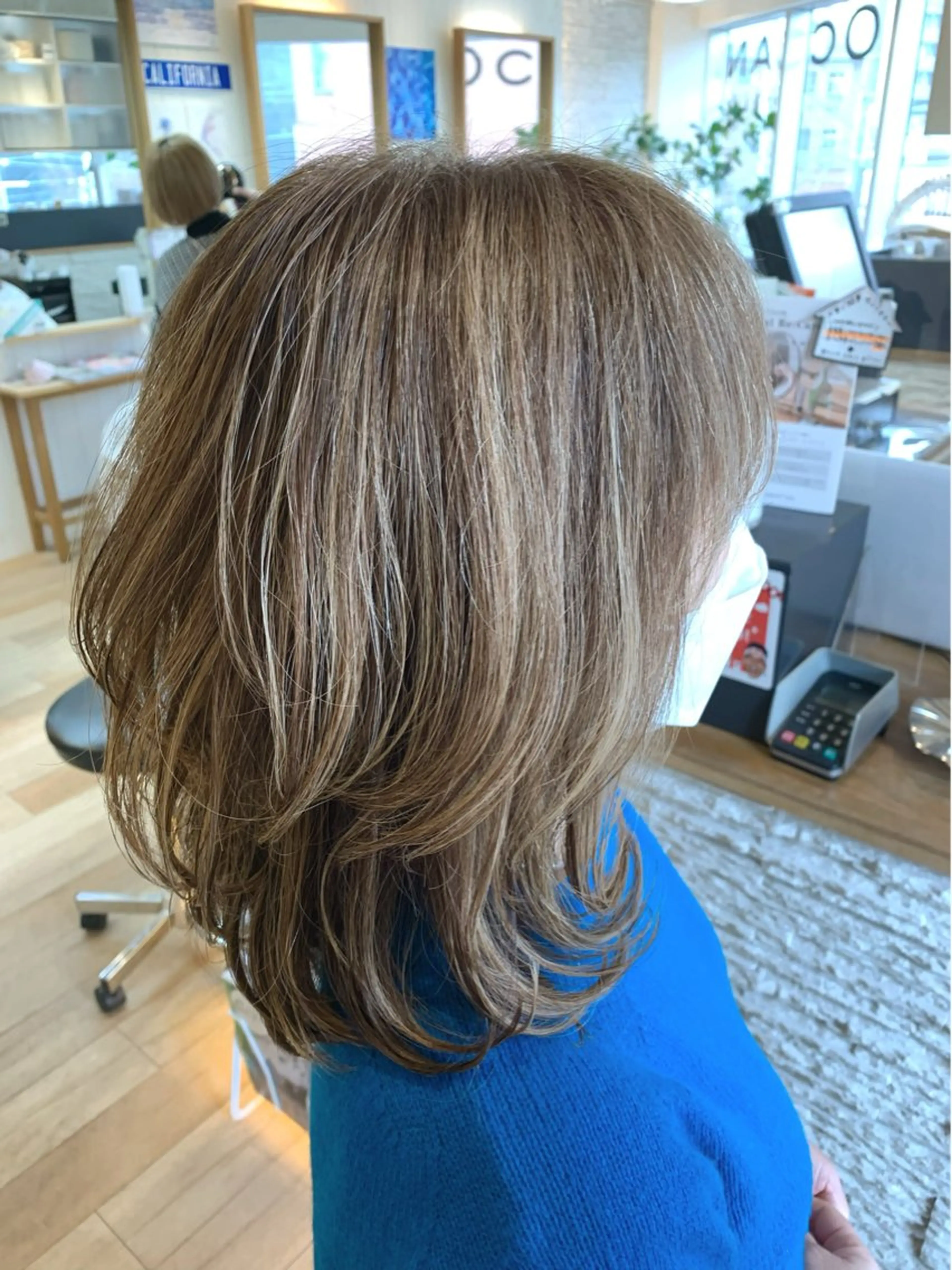 ミディアム カラー パーマ ヘアアレンジ トップスタイリスト 💙藤原 純のヘアスタイル