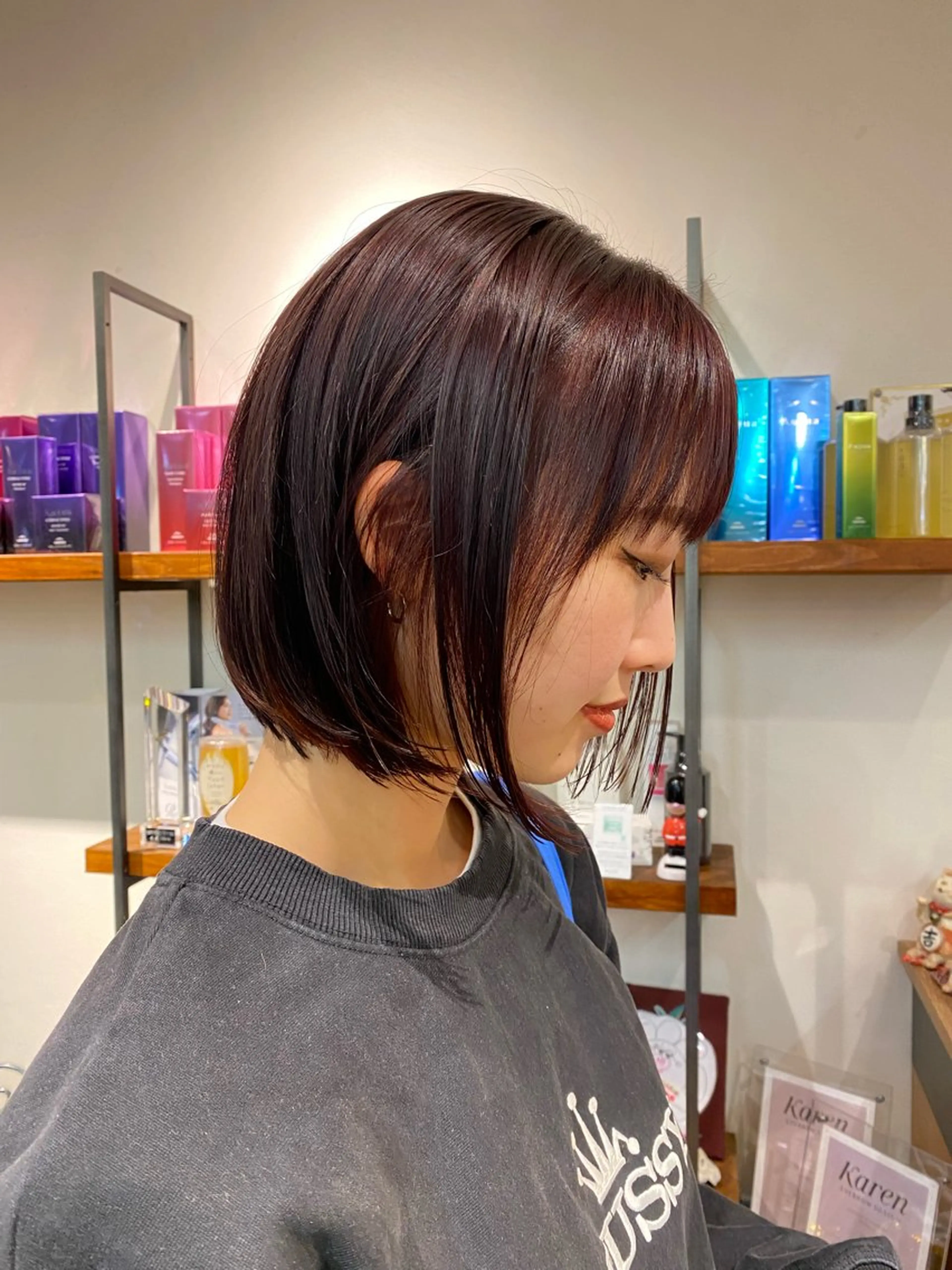 ミディアム カラー ヘアカラー ナチュラルヘア🫧 ナナミのヘアスタイル