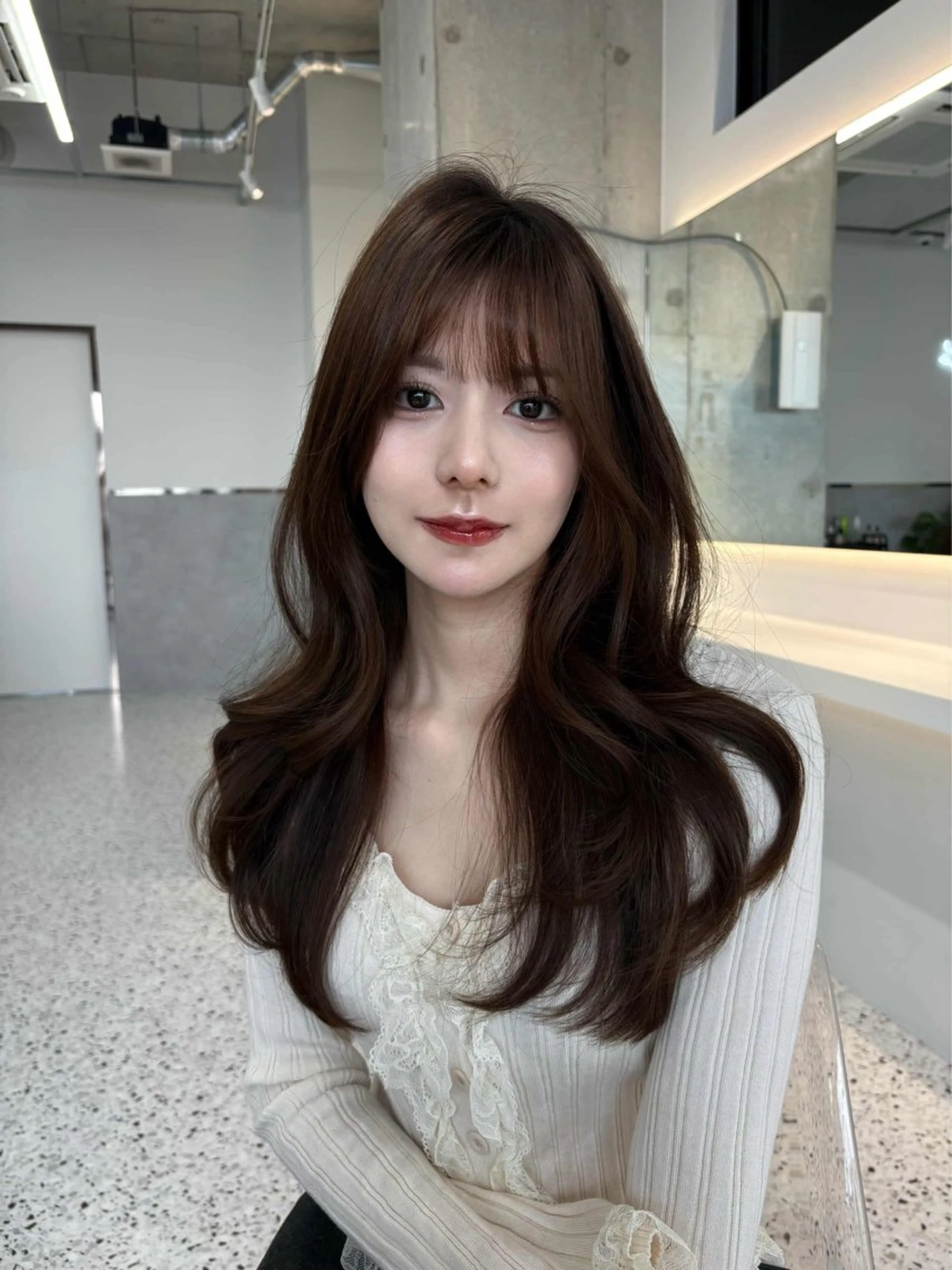 ロング カラー カット ヘアカラー トリートメント 髪質改善×韓国ヘアサロン Role 博多【ロール】所属・yui🎀ブリーチ なしWカラー／博多のヘアスタイル