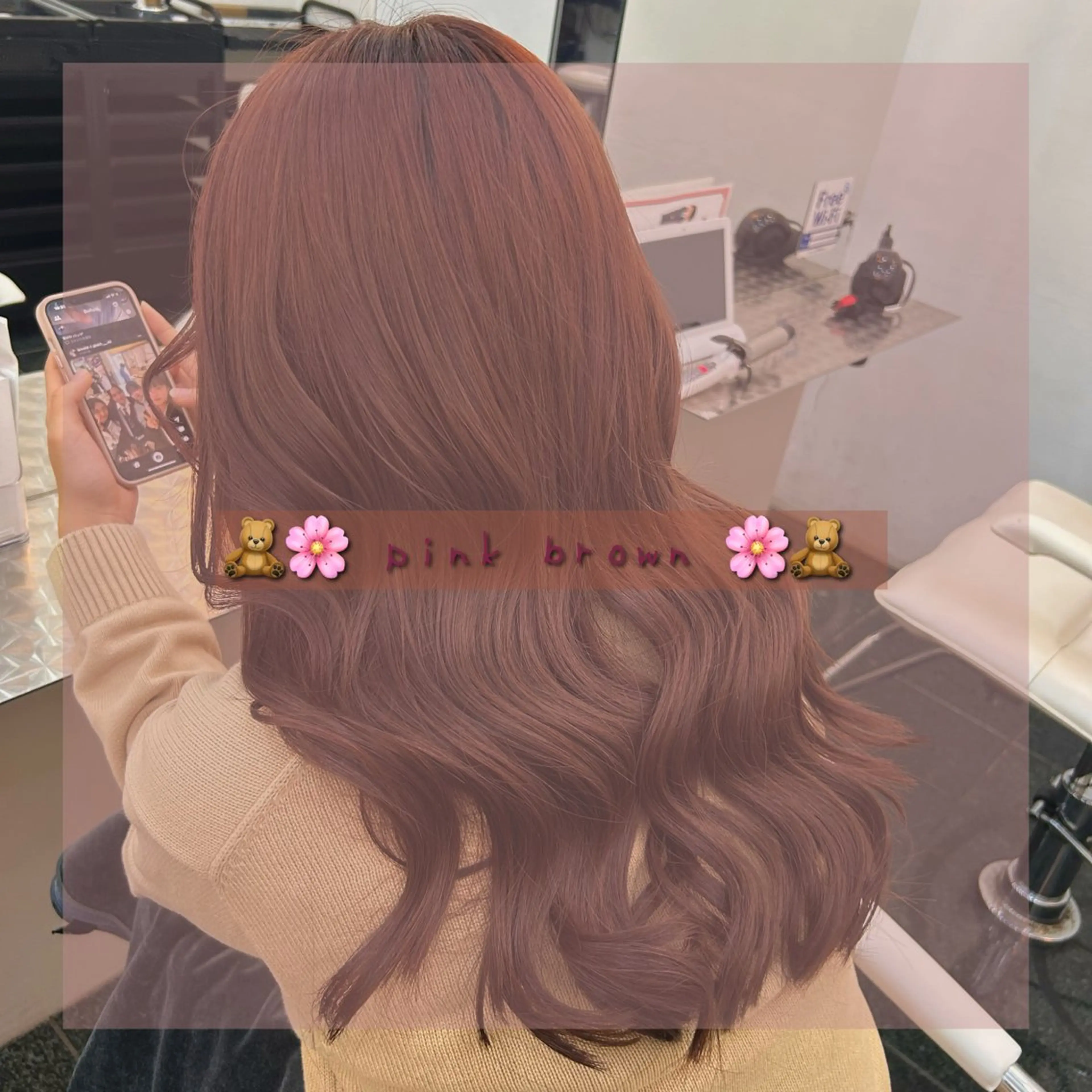 ロング カラー ヘアカラー ✨🦄韓国風レイヤ ー🦄✨林あかりのヘアスタイル