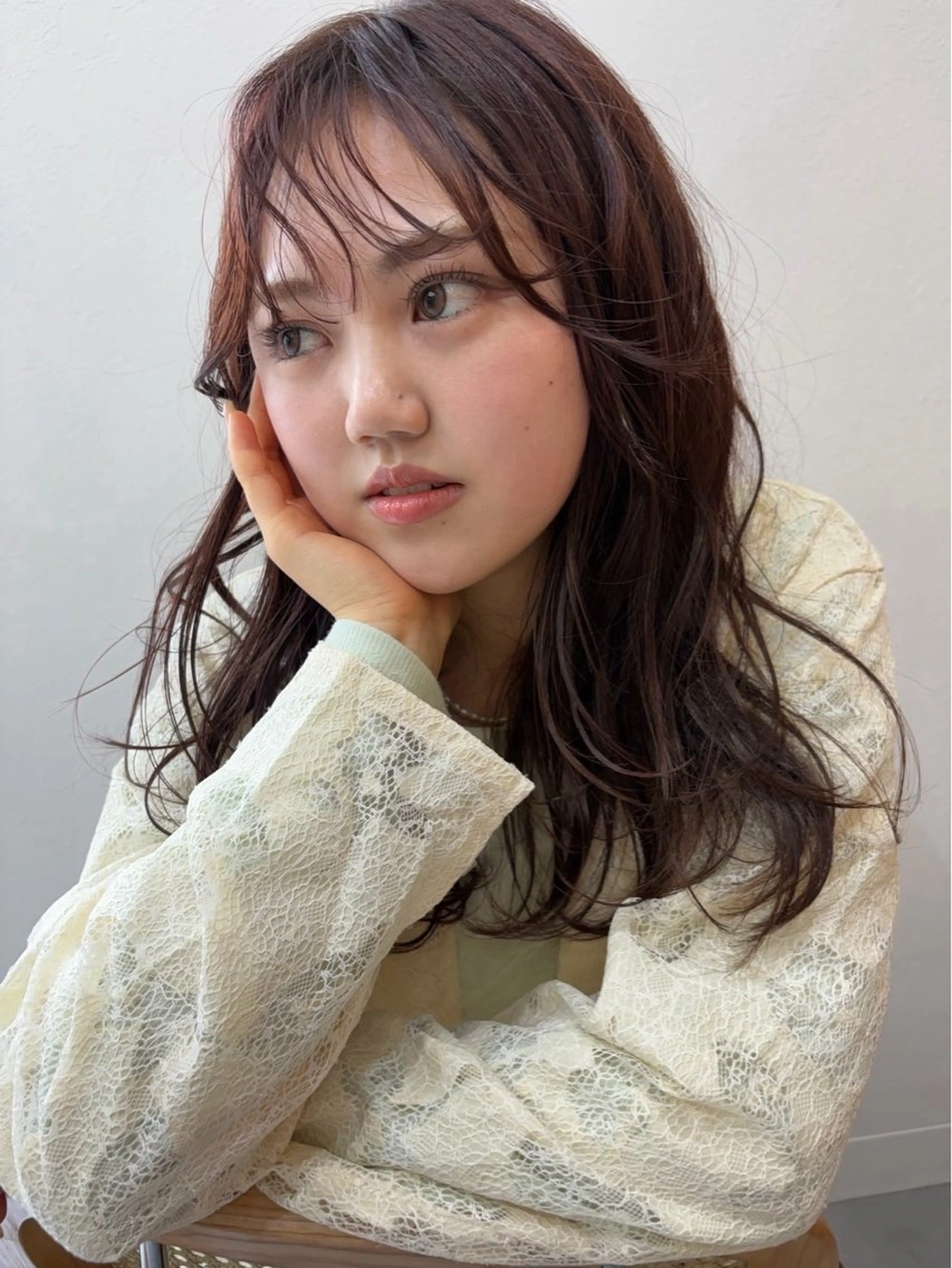 セミロング カラー ベージュカラー 駒場 まといのヘアスタイル