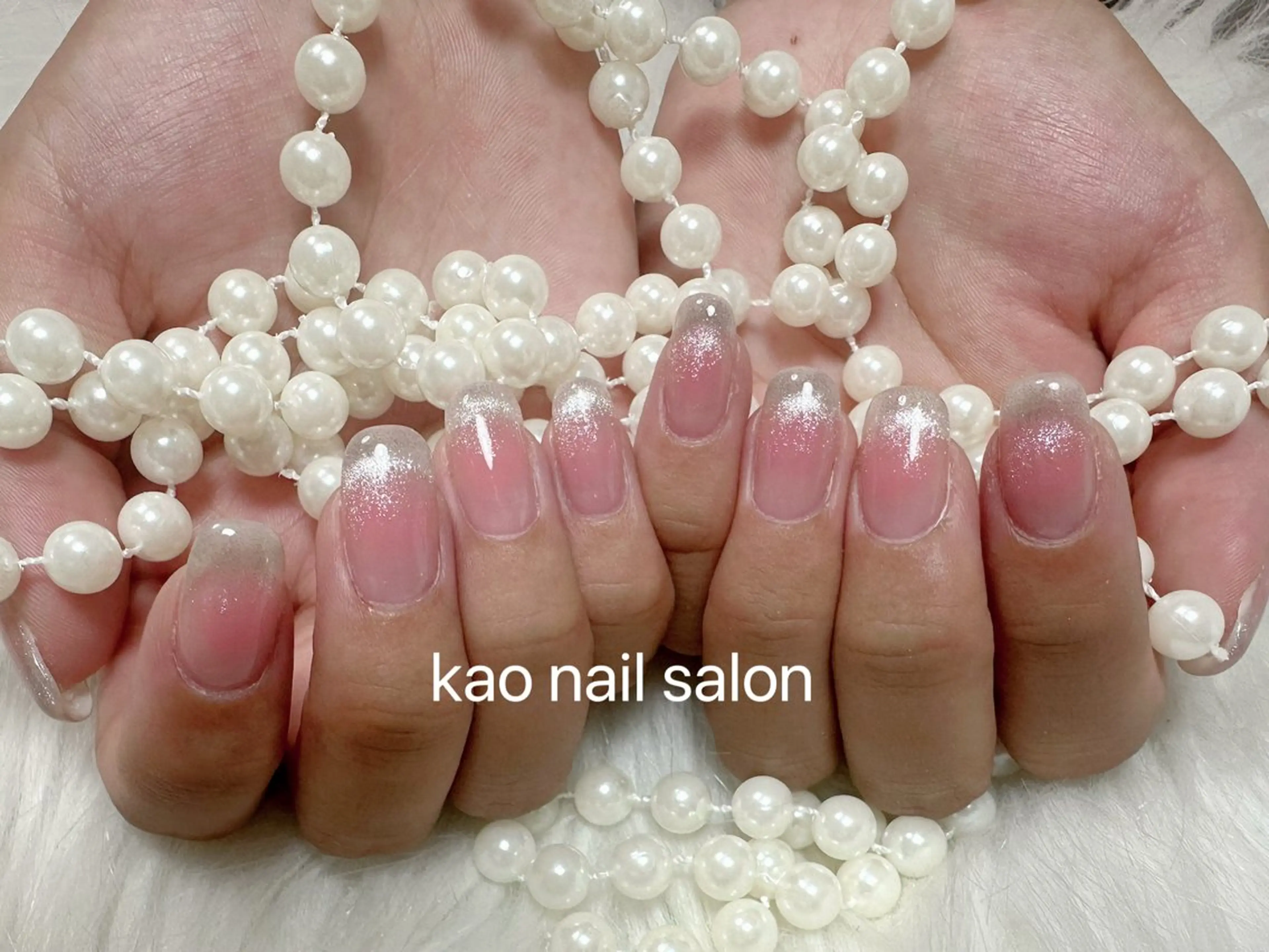 ネイル チークネイル 長さ出し フレンチネイル ジェルネイル ガラスフレンチ ハンドネイル kao nail マグネット/長さだしのネイルデザイン