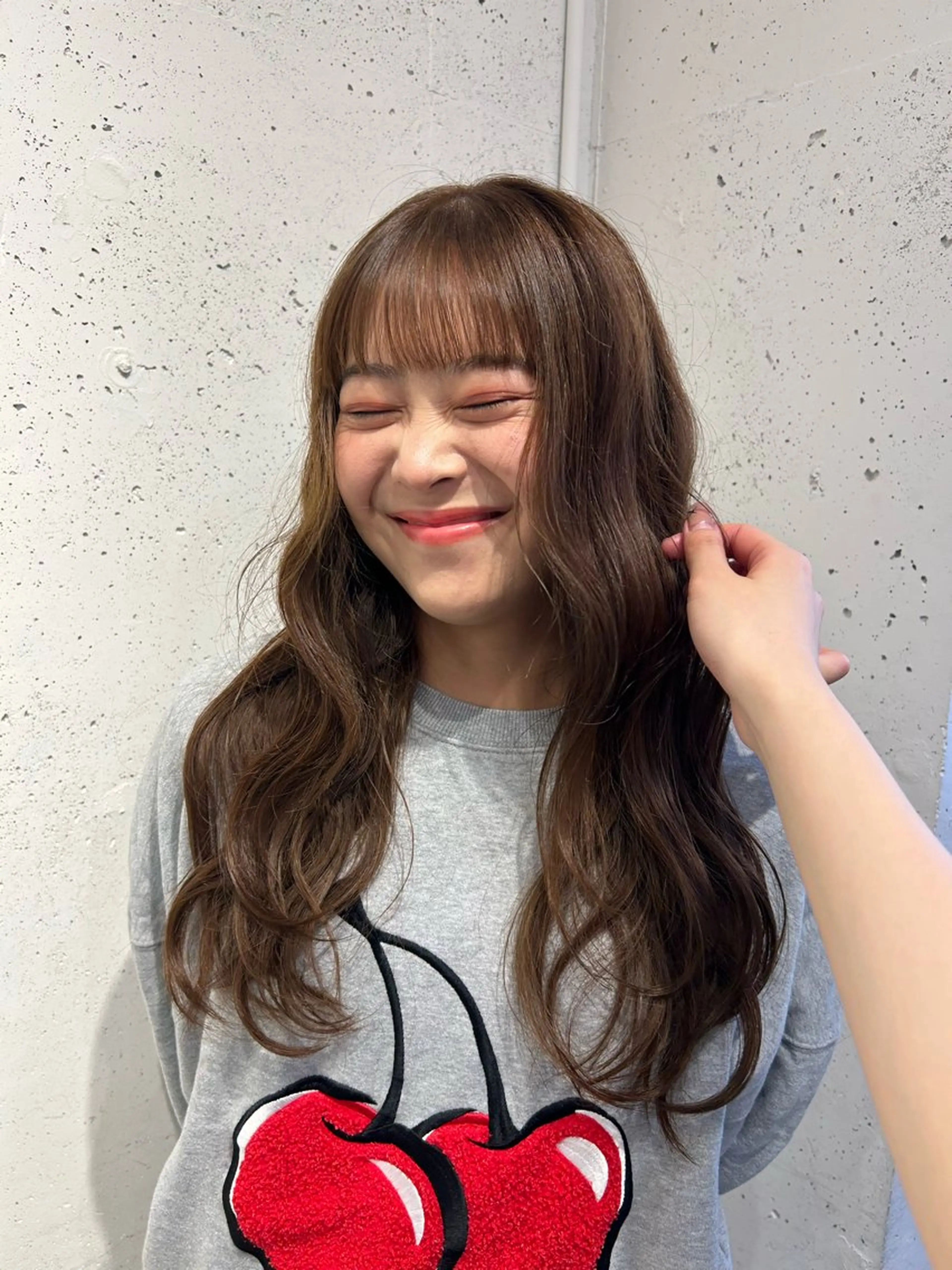 ロング カラー ブラウンカラー オレンジ ヘアカラー blink所属・ボブカット/ 透明感 カラー yuiのヘアスタイル