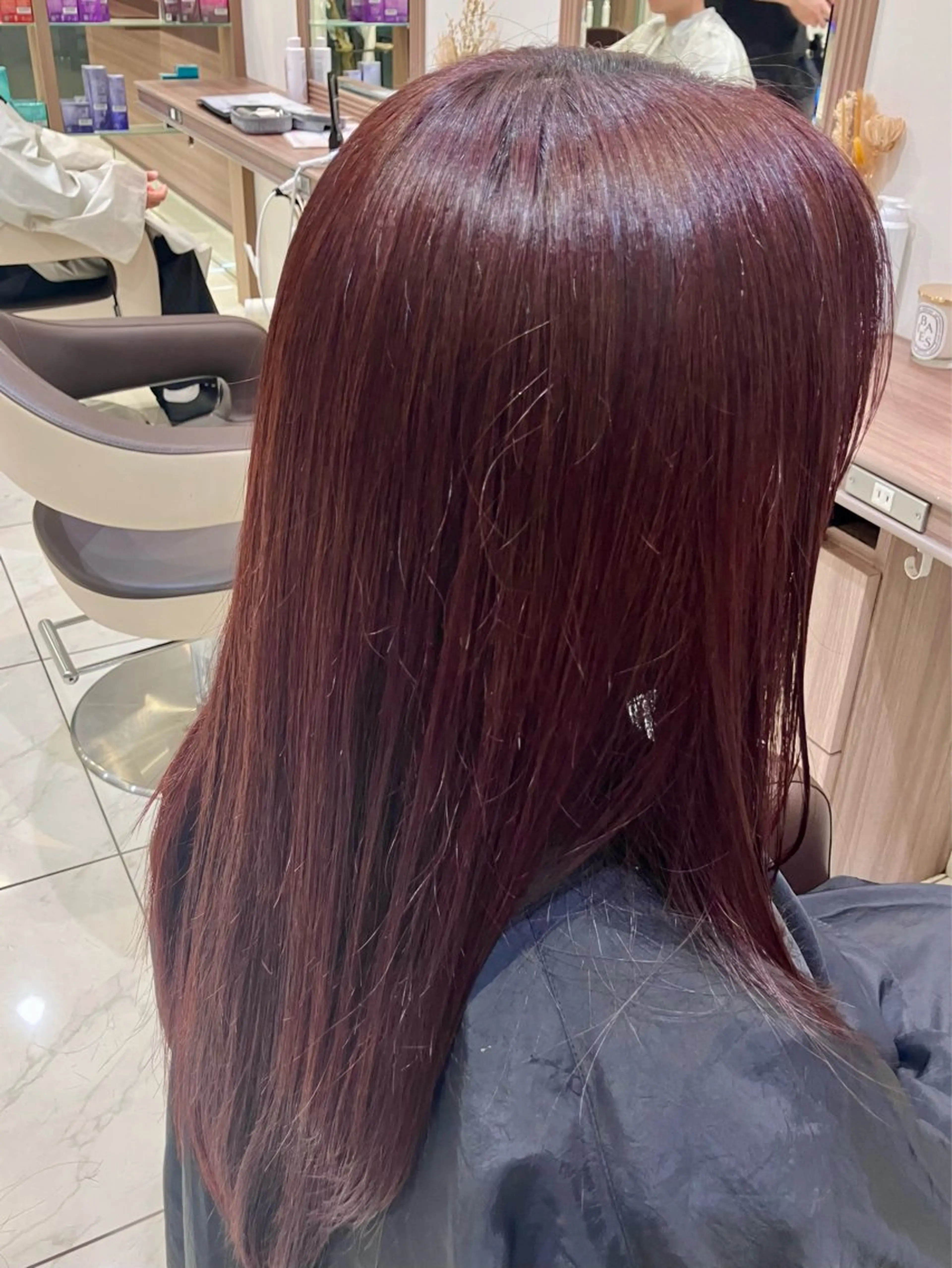 ロング カラー レッドカラー 🧡Ash 新杉田🧡山本のヘアスタイル