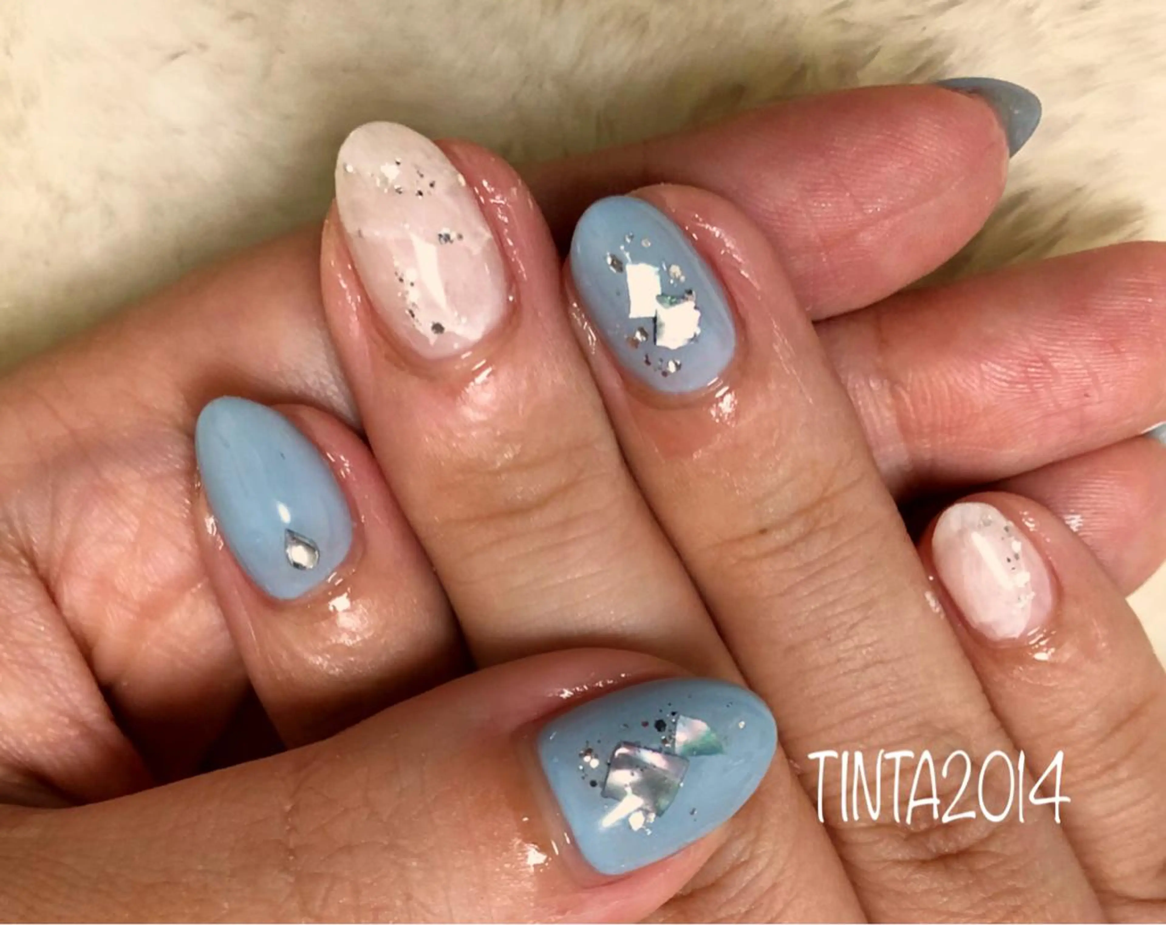 ネイル ブルー ネイルサロン ティンタ所属・馬場 典子のネイルデザイン