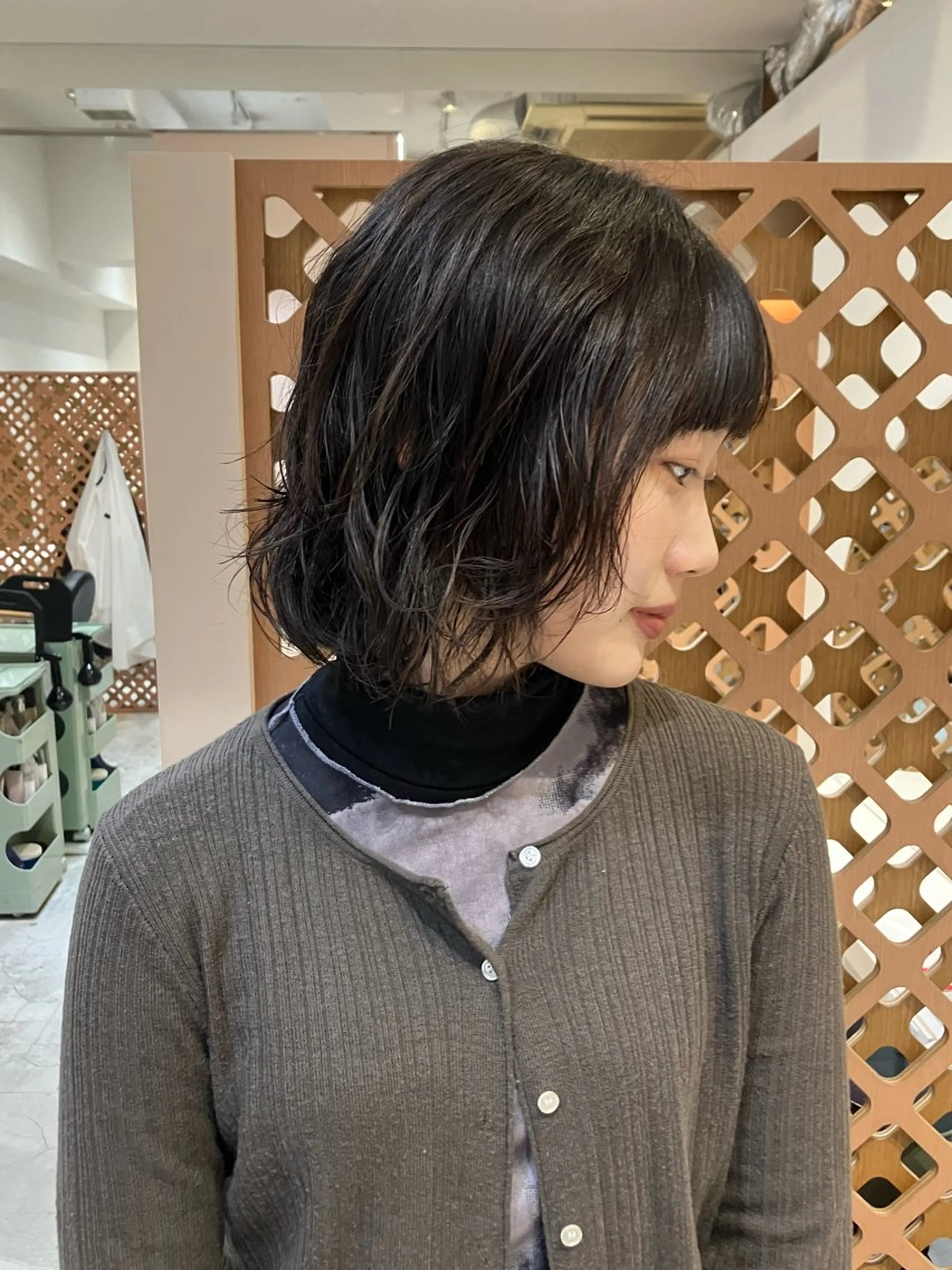 ショート パーマ ボブレイヤー ボブ レイヤーカット カット パーマ 川間 将彦のヘアスタイル