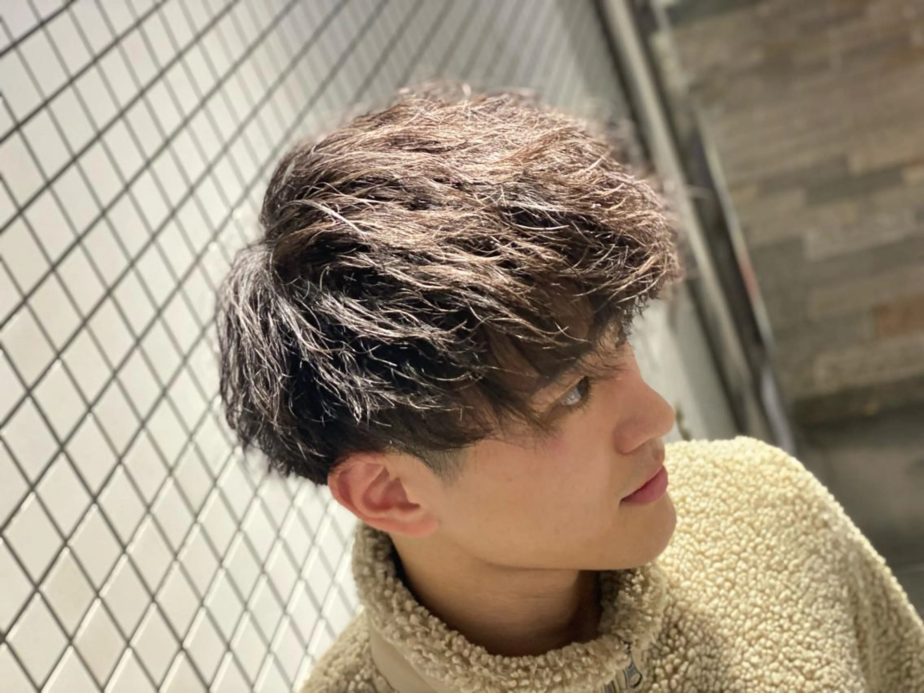 ミディアム パーマ メンズ 浅見 天翔のヘアスタイル