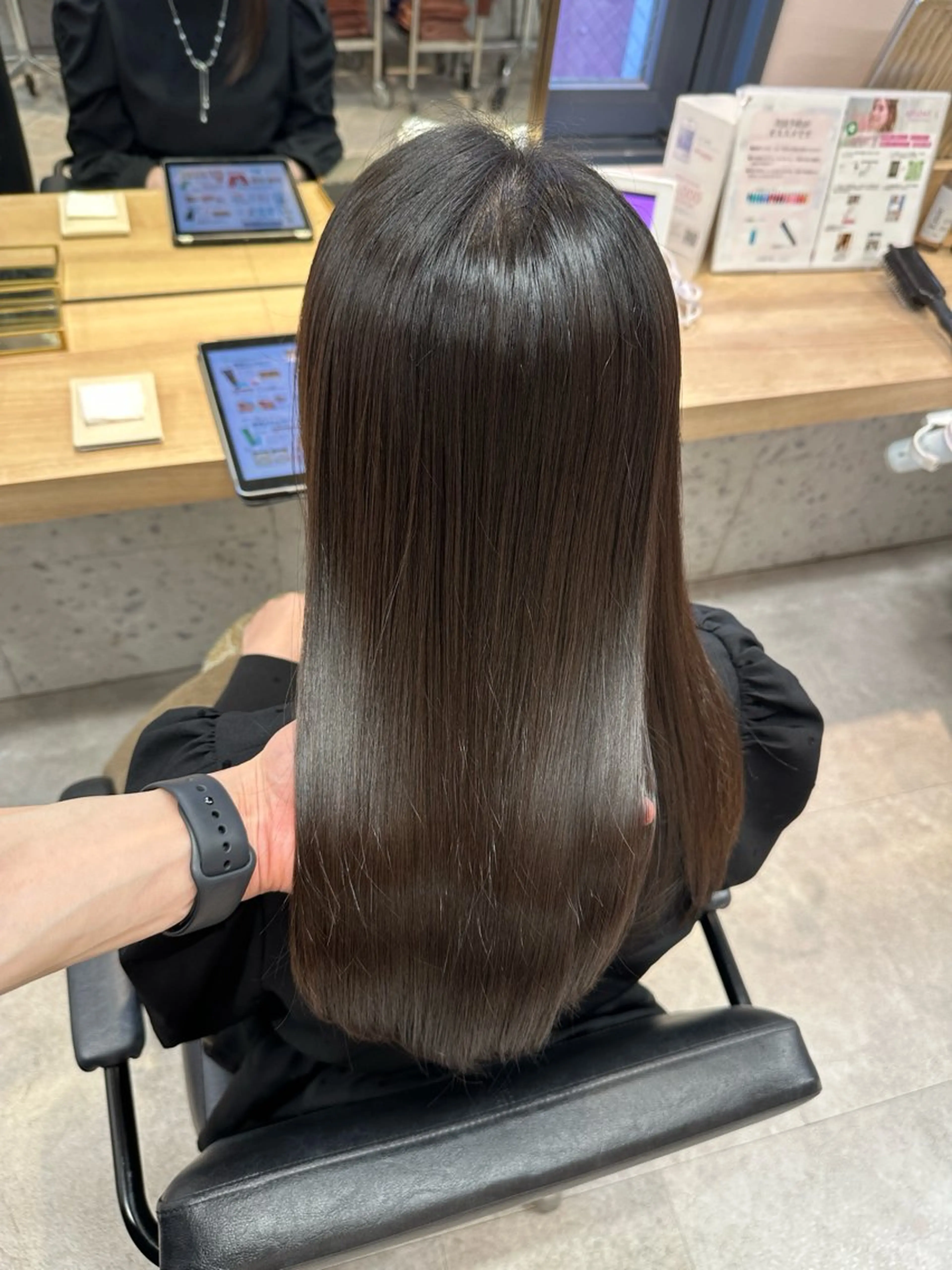 ロング カット トリートメント 透明感カラー🩵 レイヤーカット/韓国のヘアスタイル