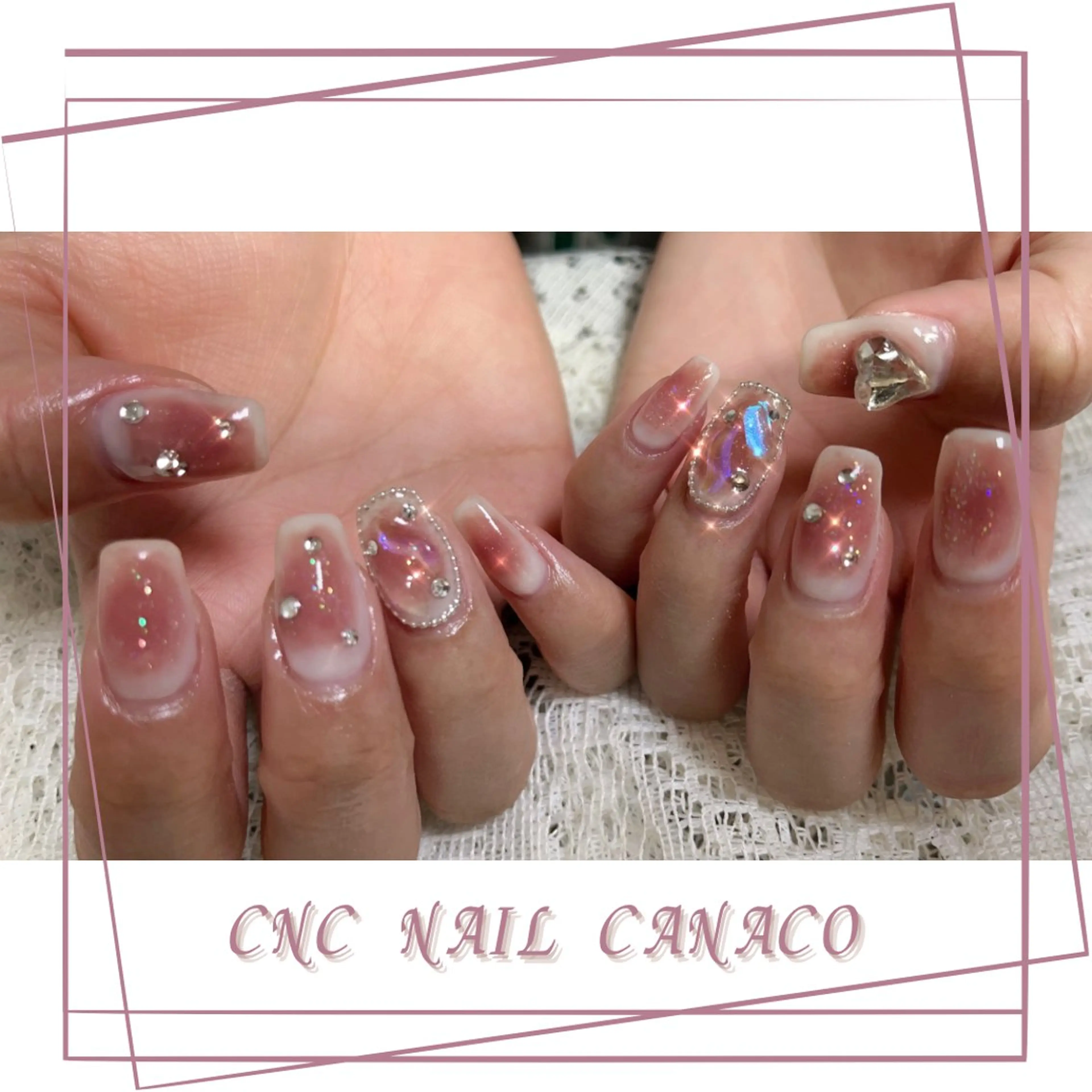 ネイル アートネイル ブラウン チークネイル キラキラネイル 持ち込み ハンドネイル ハンドケア Felice所属・ベテランネイル cnc  nailのネイルデザイン