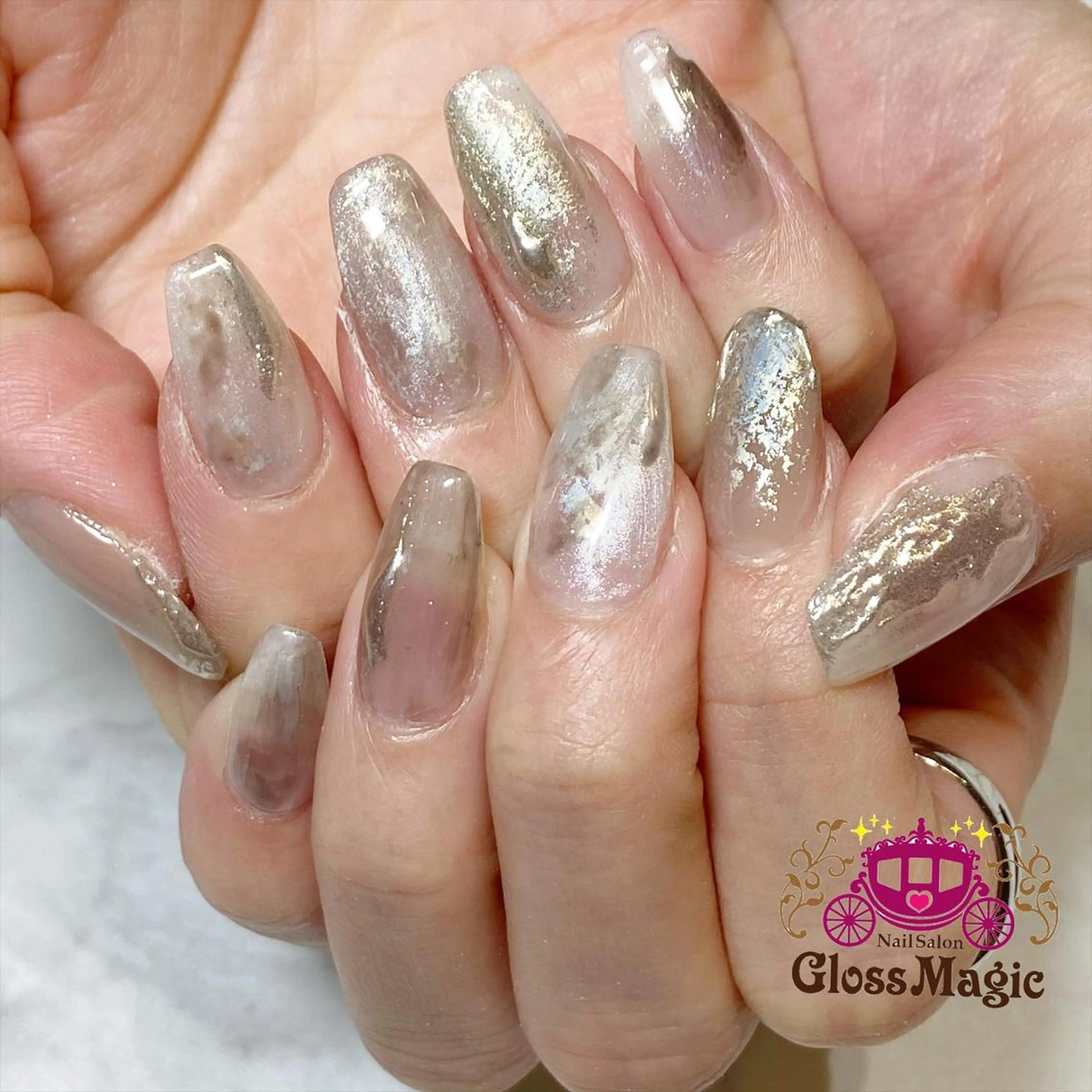 ネイル 長さ出し 持ち込み ニュアンスネイル ショートネイル スクエアネイル ハンドネイル YUN 💅のネイルデザイン