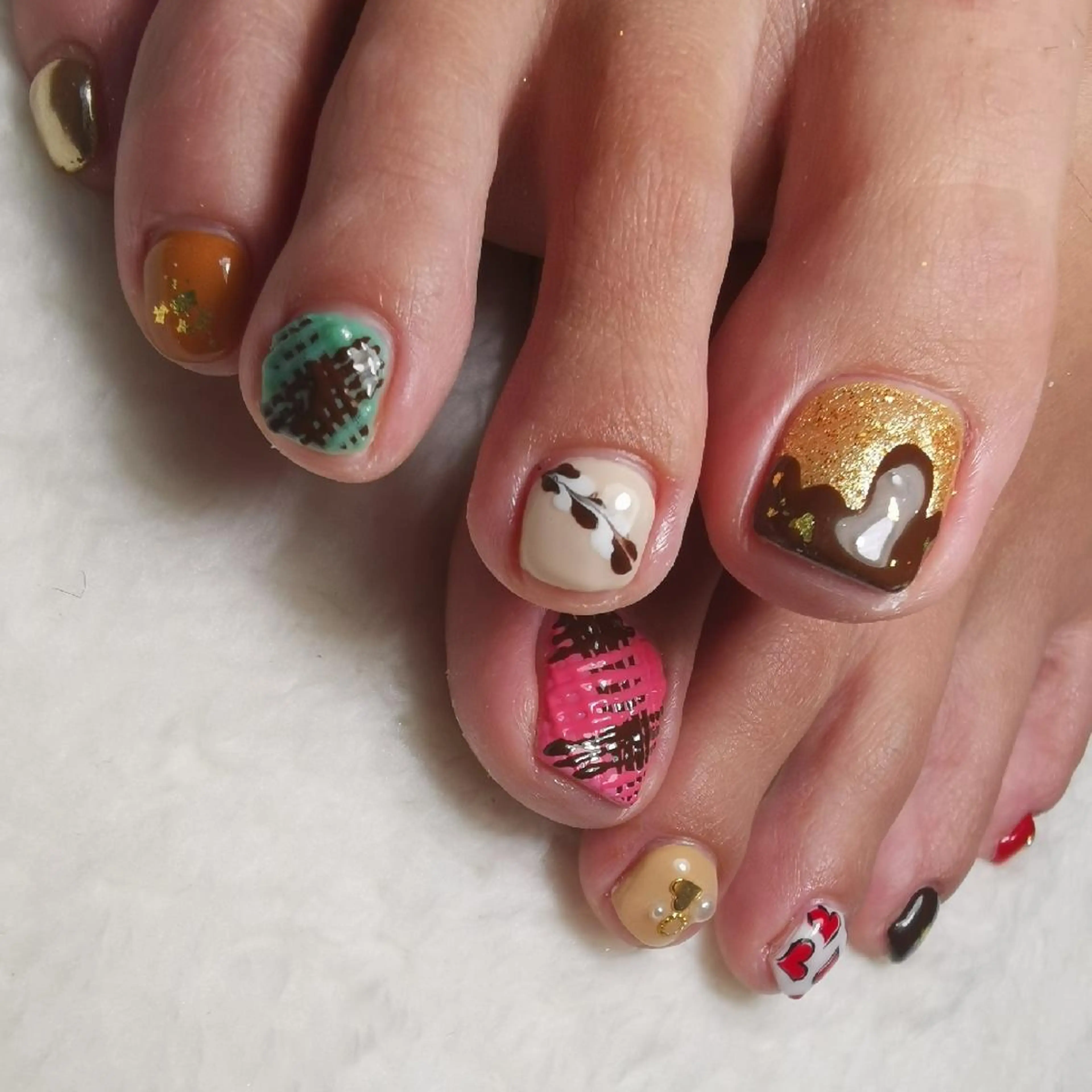 ネイル バレンタイン フットネイル reve あやののネイルデザイン