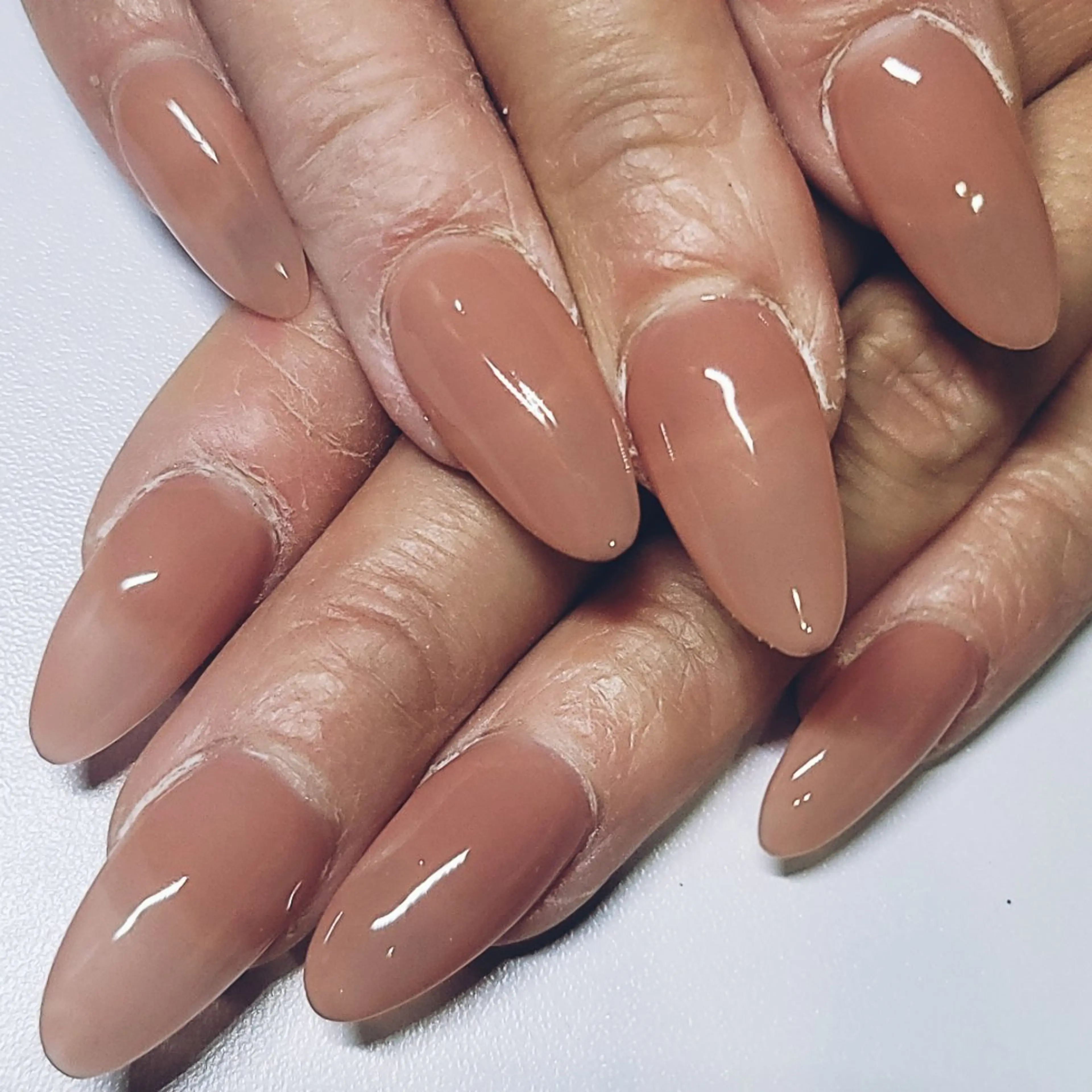 ネイル オフィスネイル ワンカラーネイル オレンジ ハンドネイル よしだ ひろきのネイルデザイン