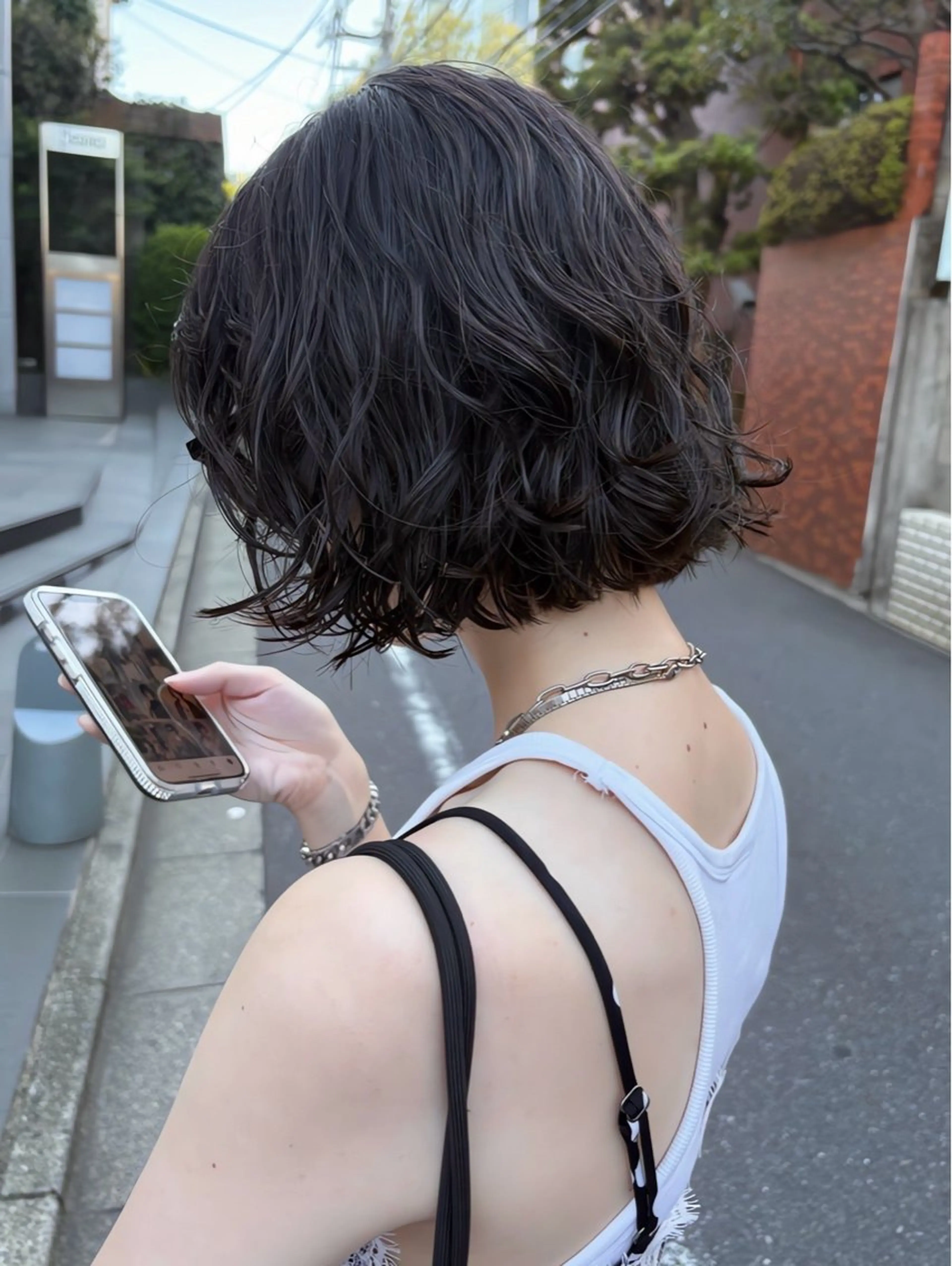 パーマ ボブ Airi 韓国y2k レイヤーカットのヘアスタイル